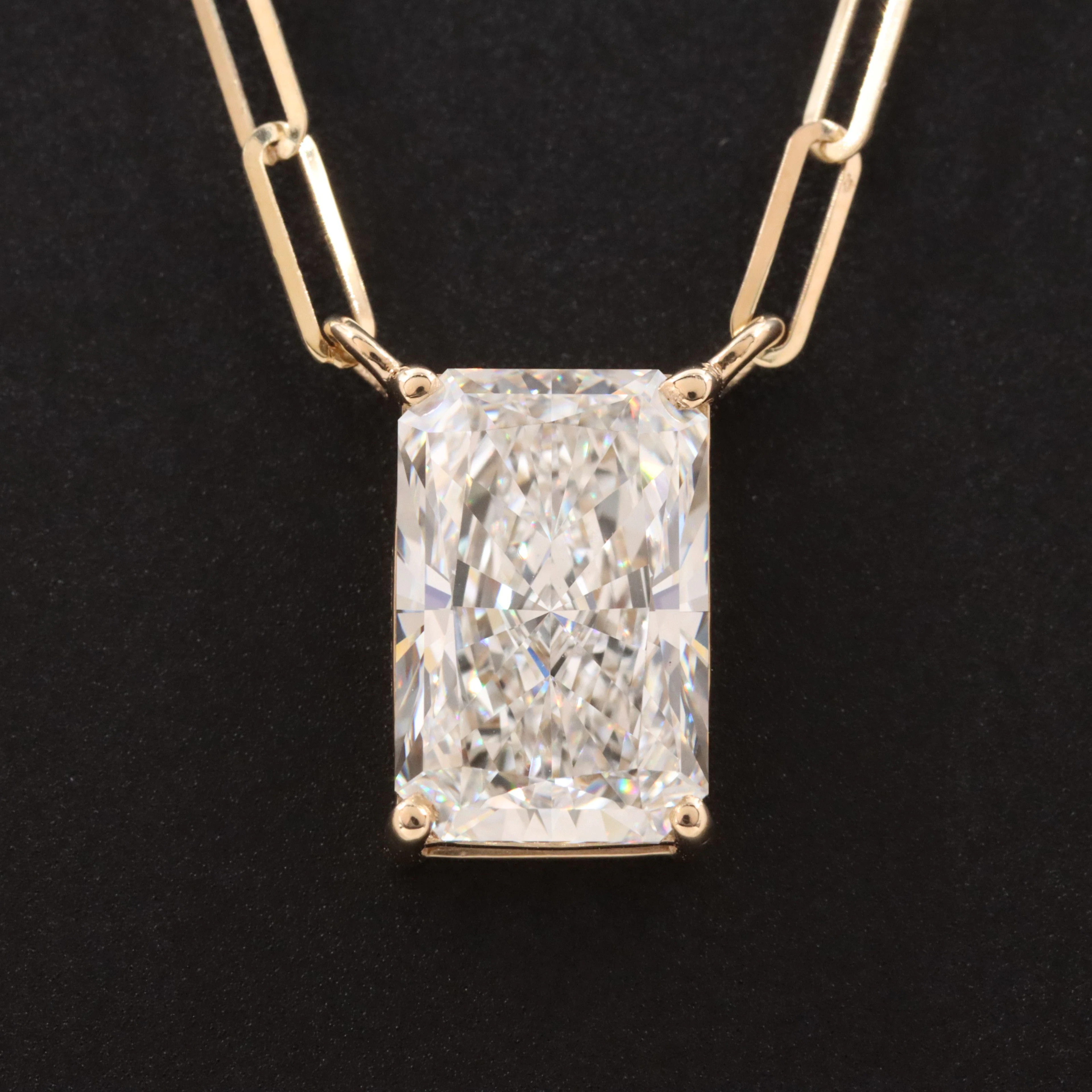 14K 2.86 CT Lab Grown Diamond Solitaire Necklace with IGI Report