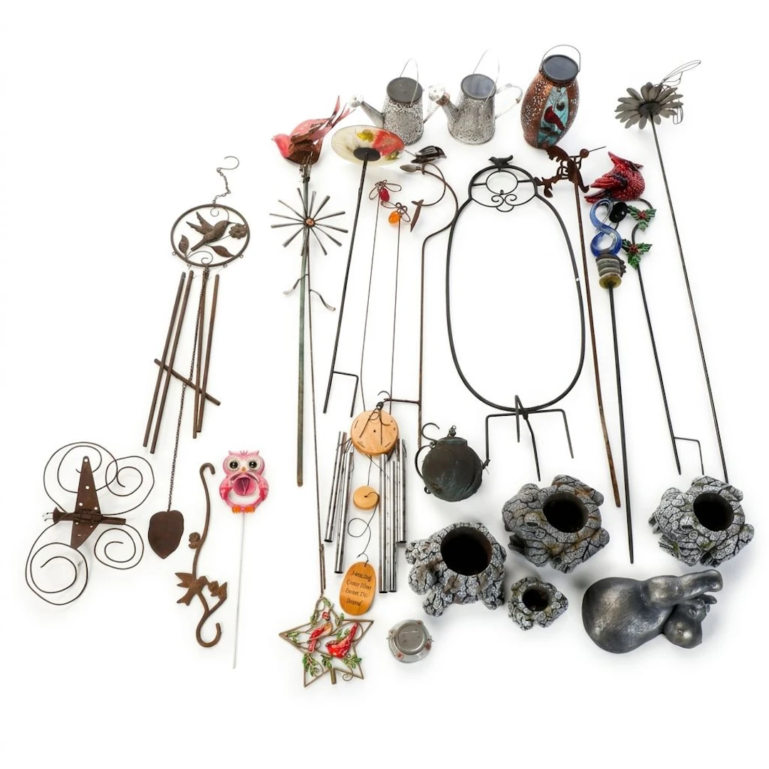 Garden Stakes, Planters, Wind Chime and More Garden Decorations