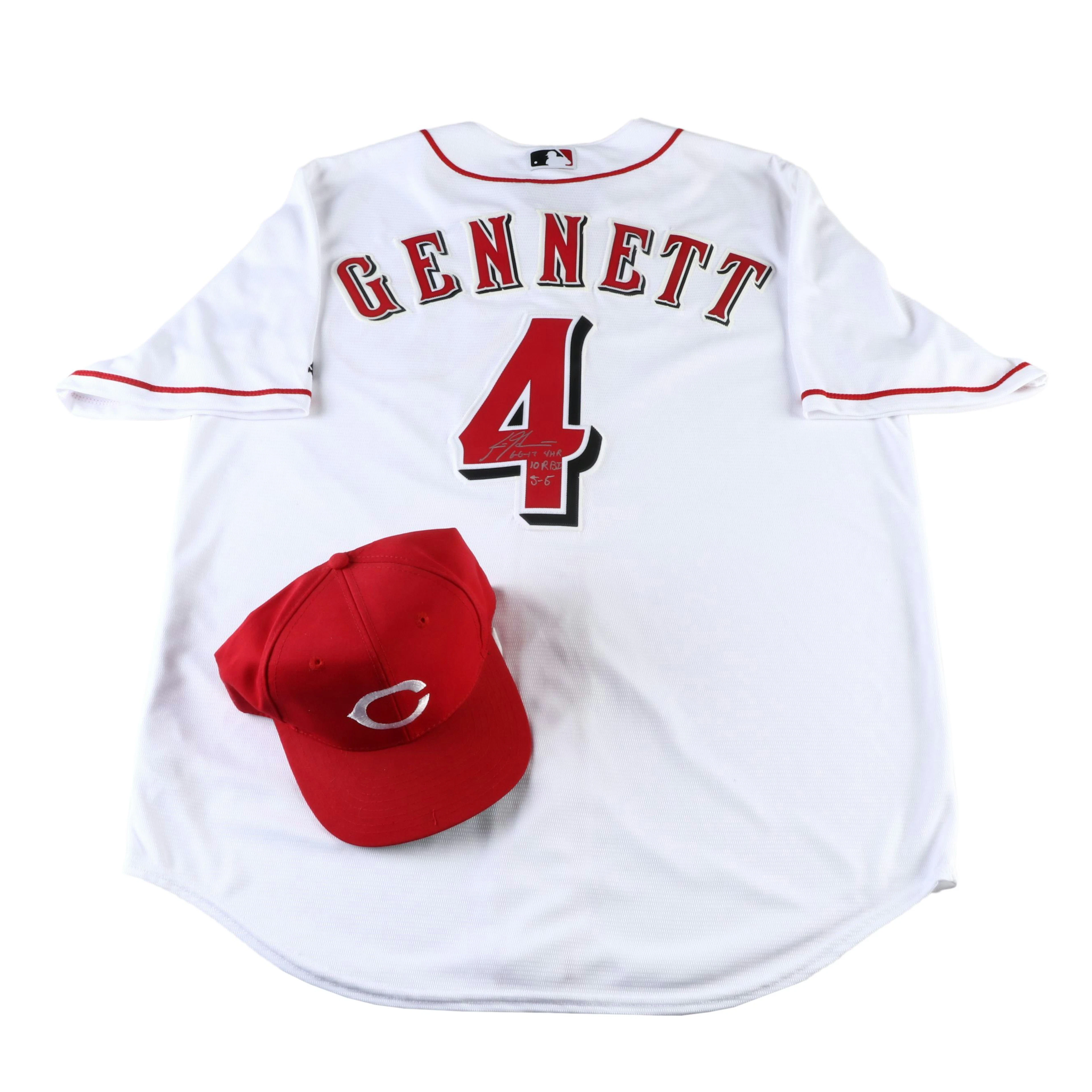 Scooter Gennett Signed Cincinnati Reds Jersey, 4-Homerun Game