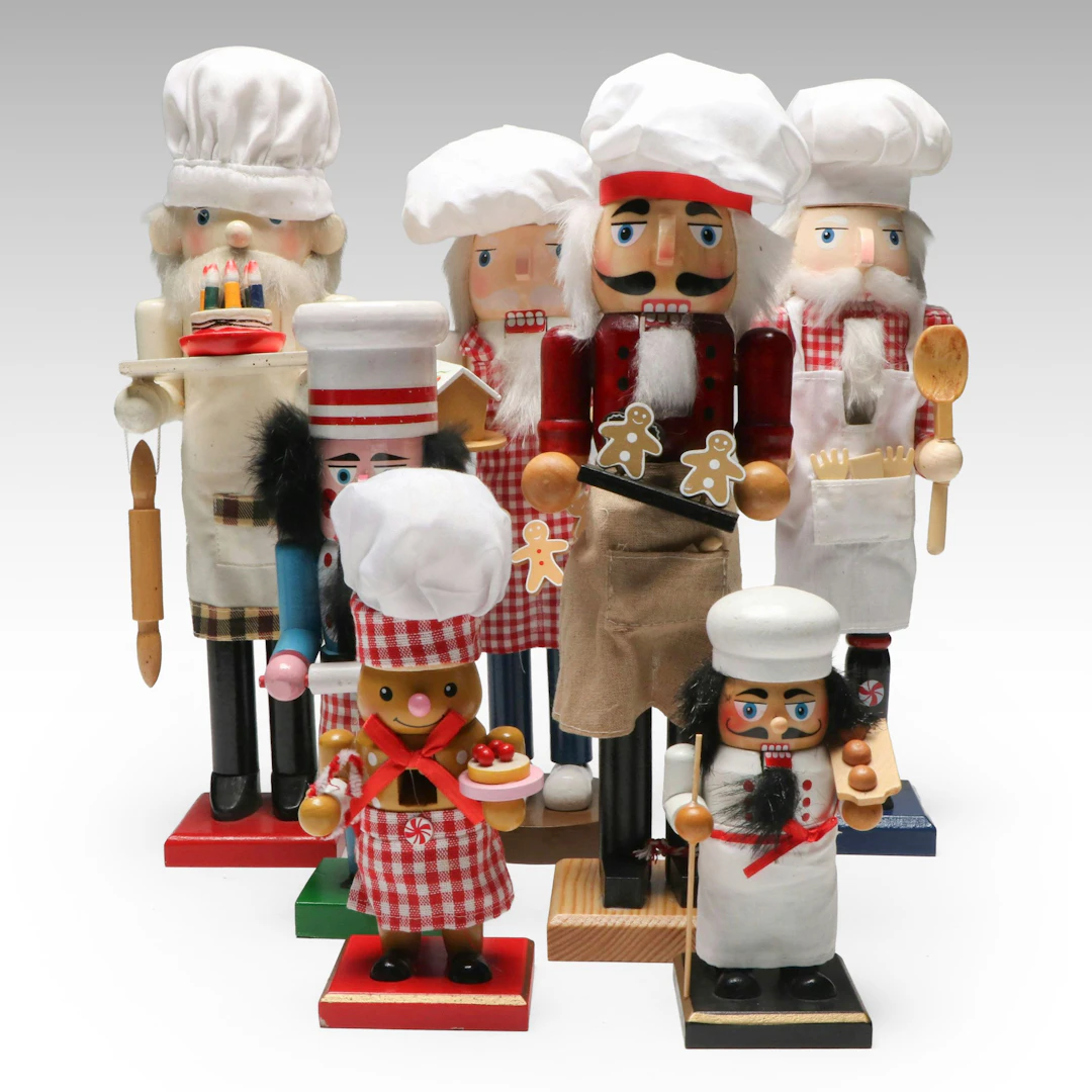 Christmas Baker Themed Wooden Nutcrackers