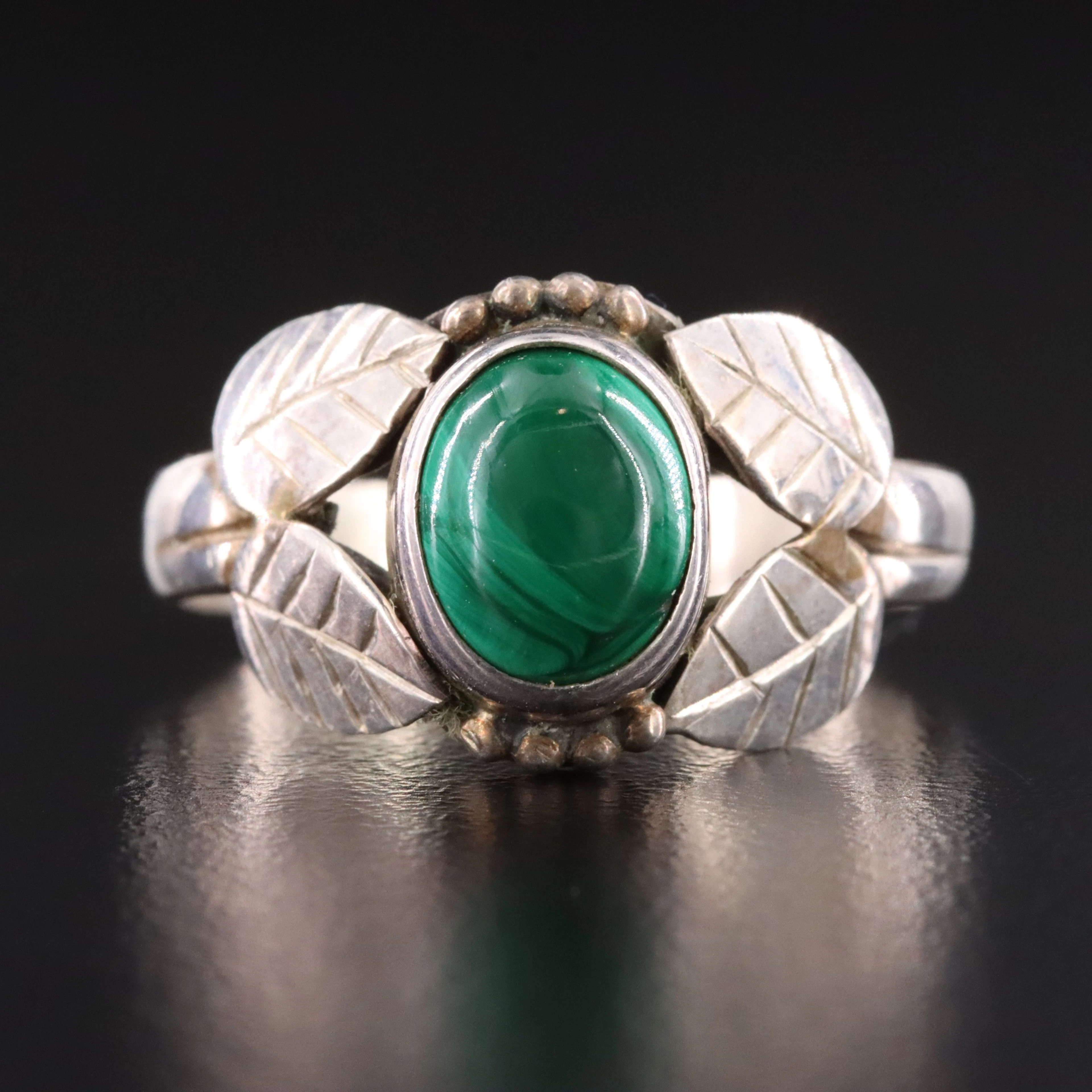 Southwestern Sterling Malachite Ring