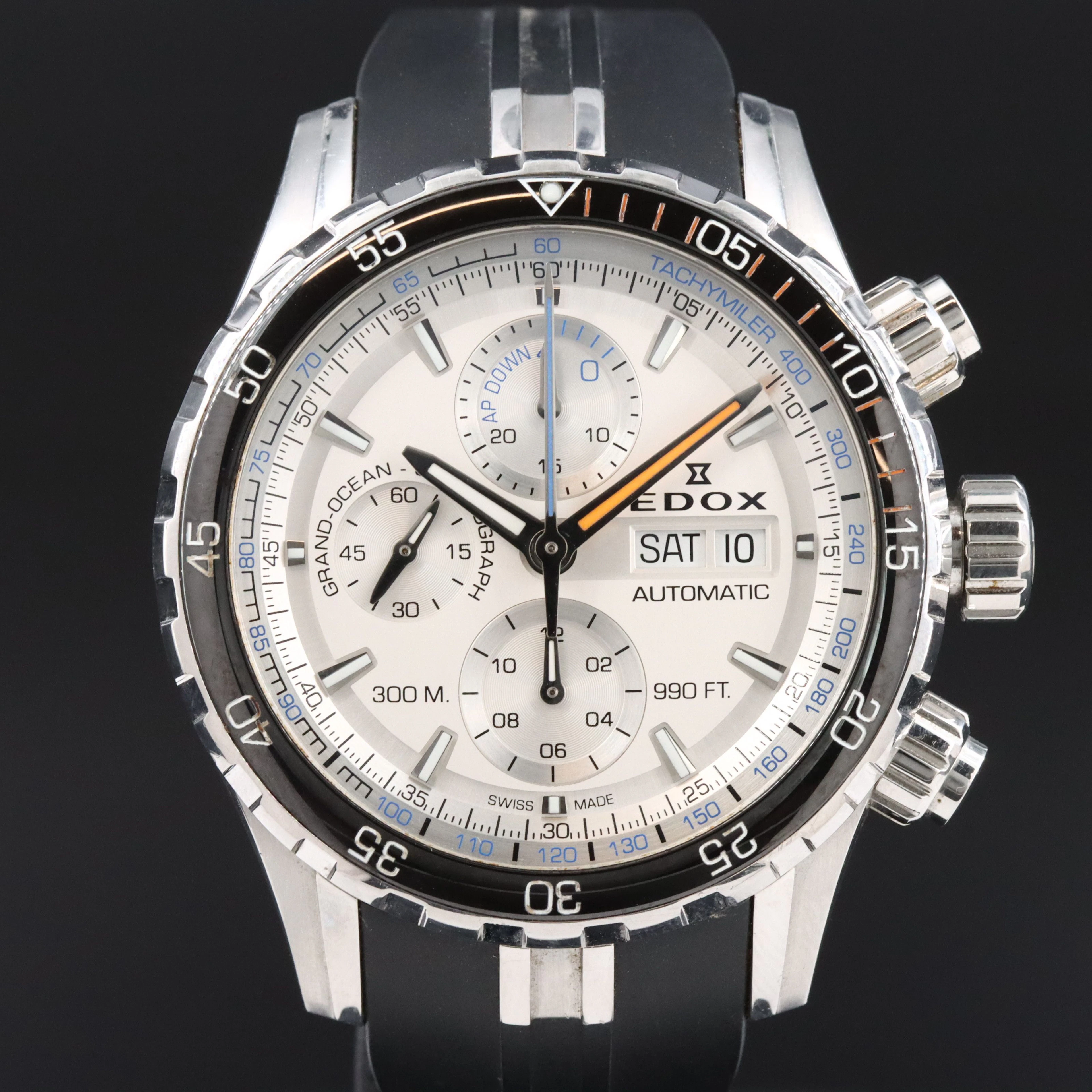 Edox Grand Ocean Automatic Chronograph Stainless Steel Watch