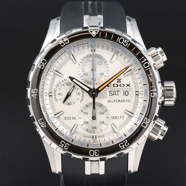 Edox Grand Ocean Automatic Chronograph Stainless Steel Watch