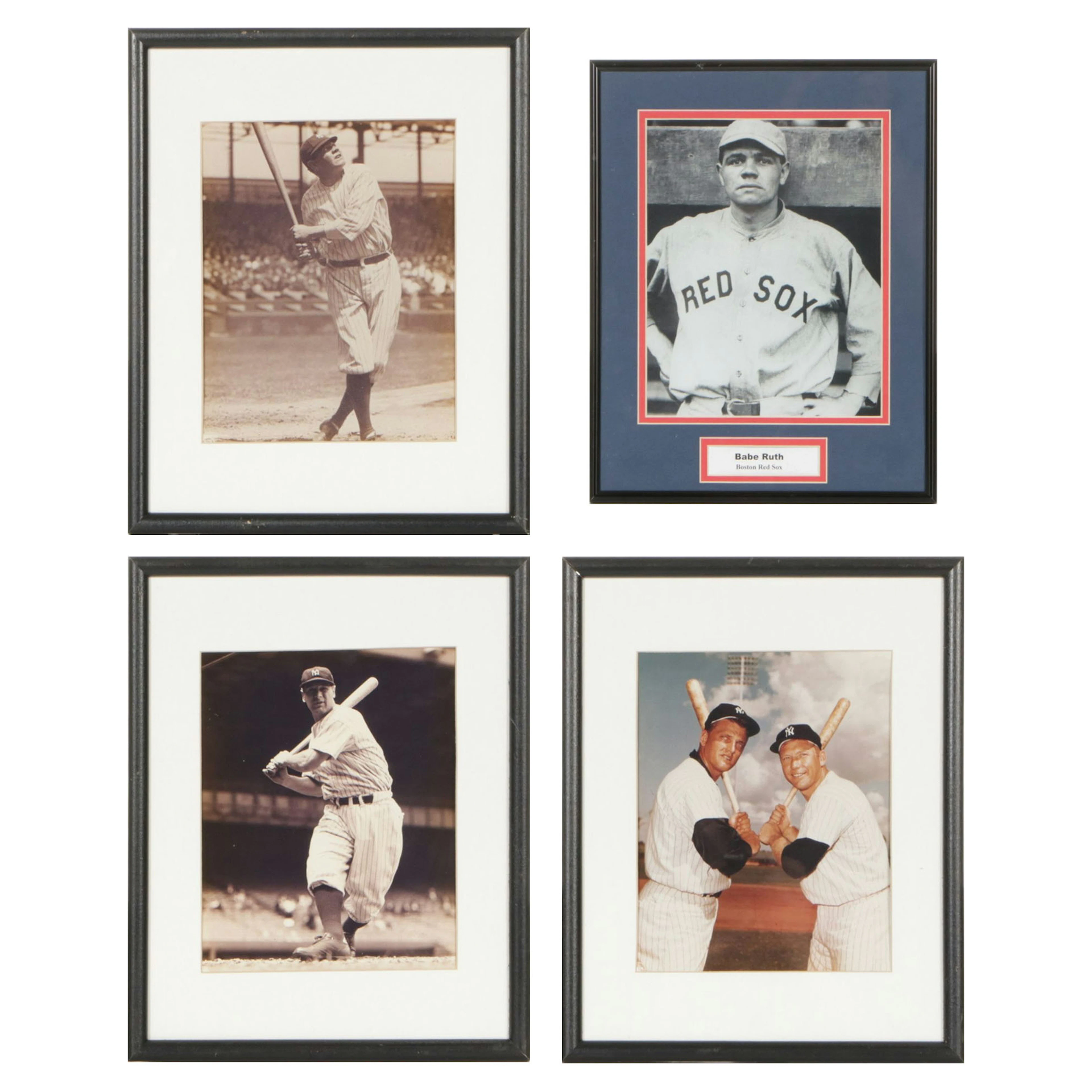 Babe Ruth, Roger Maris, Mickey Mantle & Lou Gehrig Baseball Photo Prints