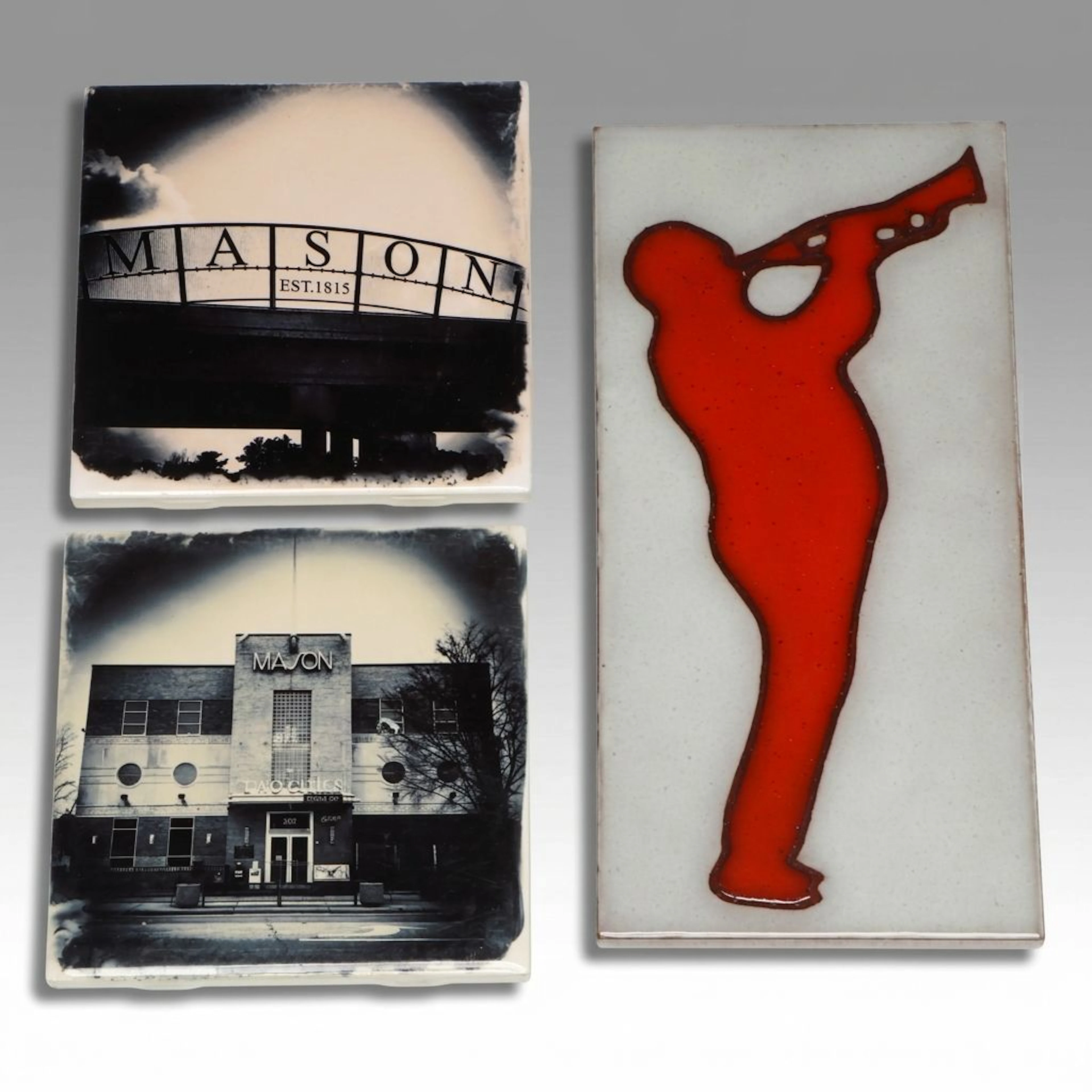 Arius "Jazz Musician" with Cityscape "Mason" Decorative Tiles