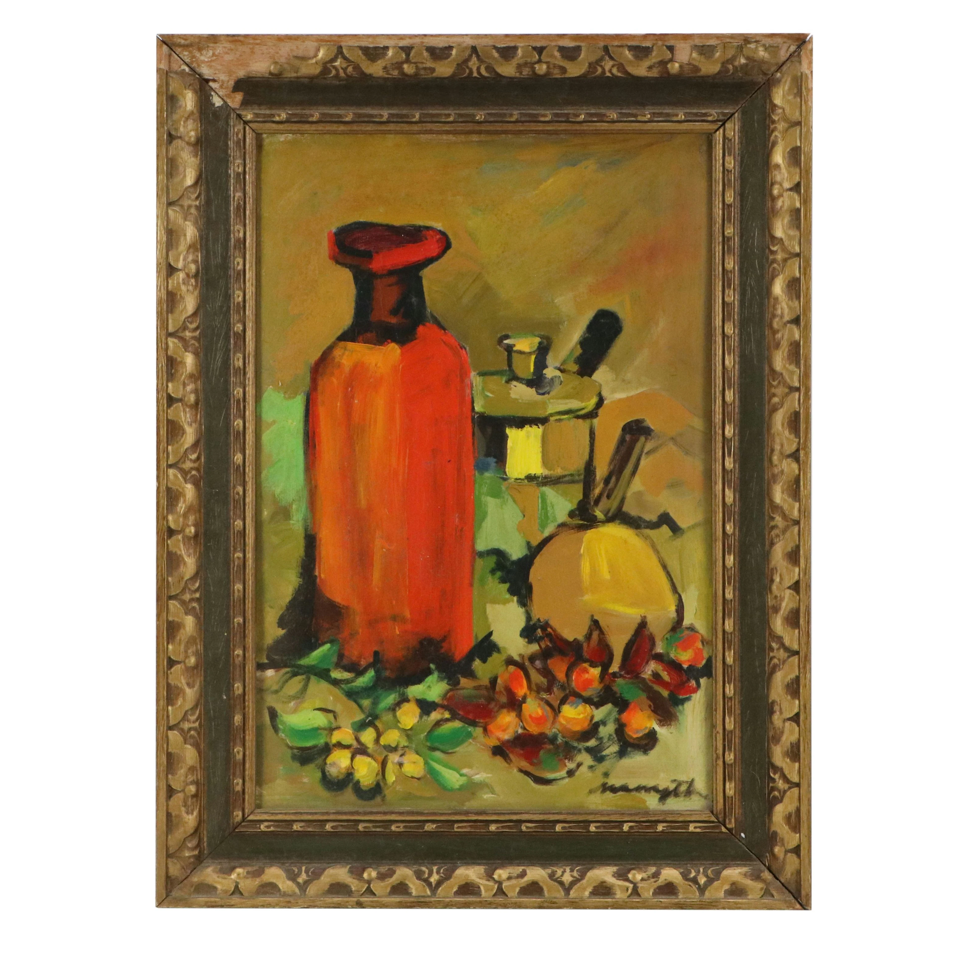 Nasmyth Modernist Still Life Oil Painting, Mid-20th Century