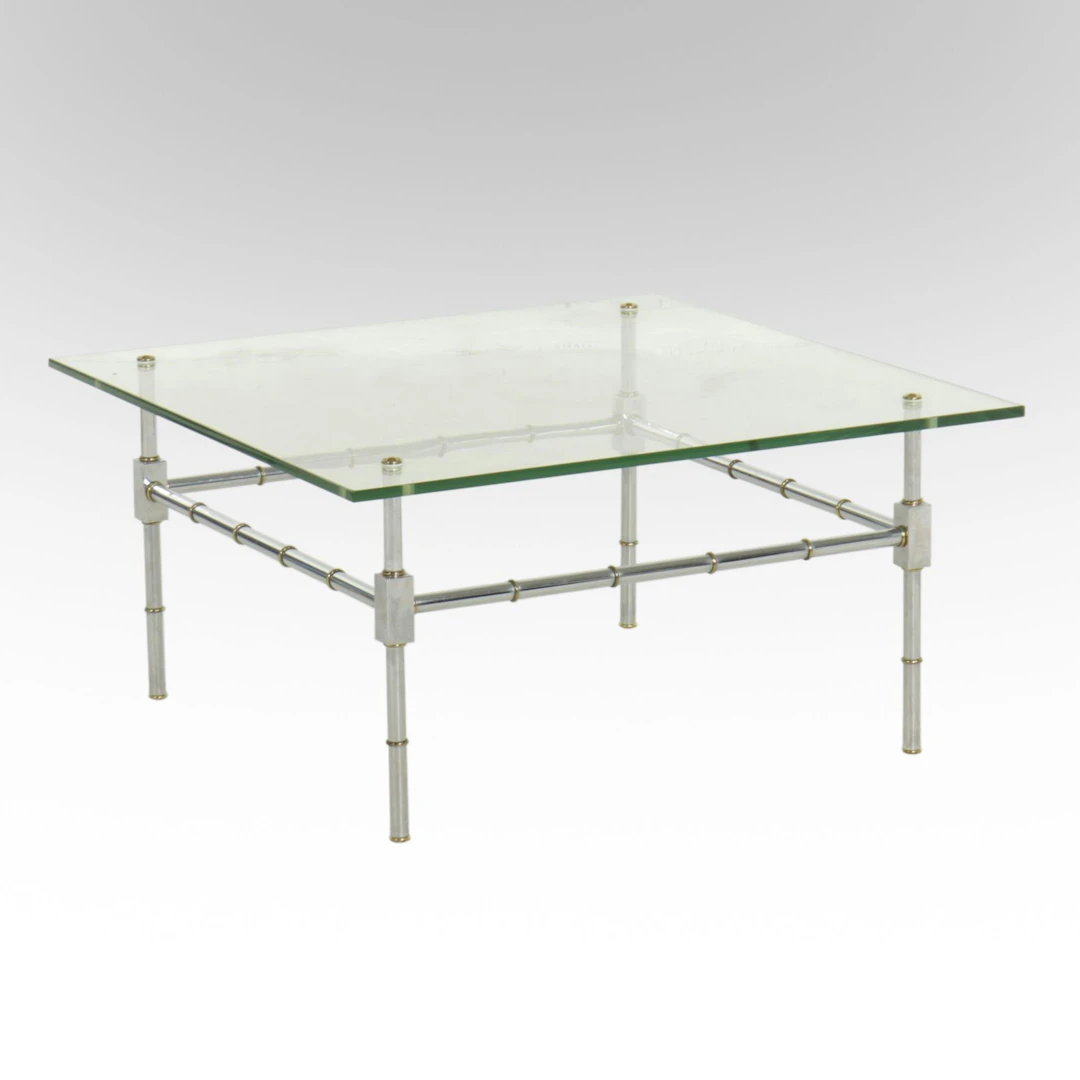 Modern Glass & Metal Coffee Table