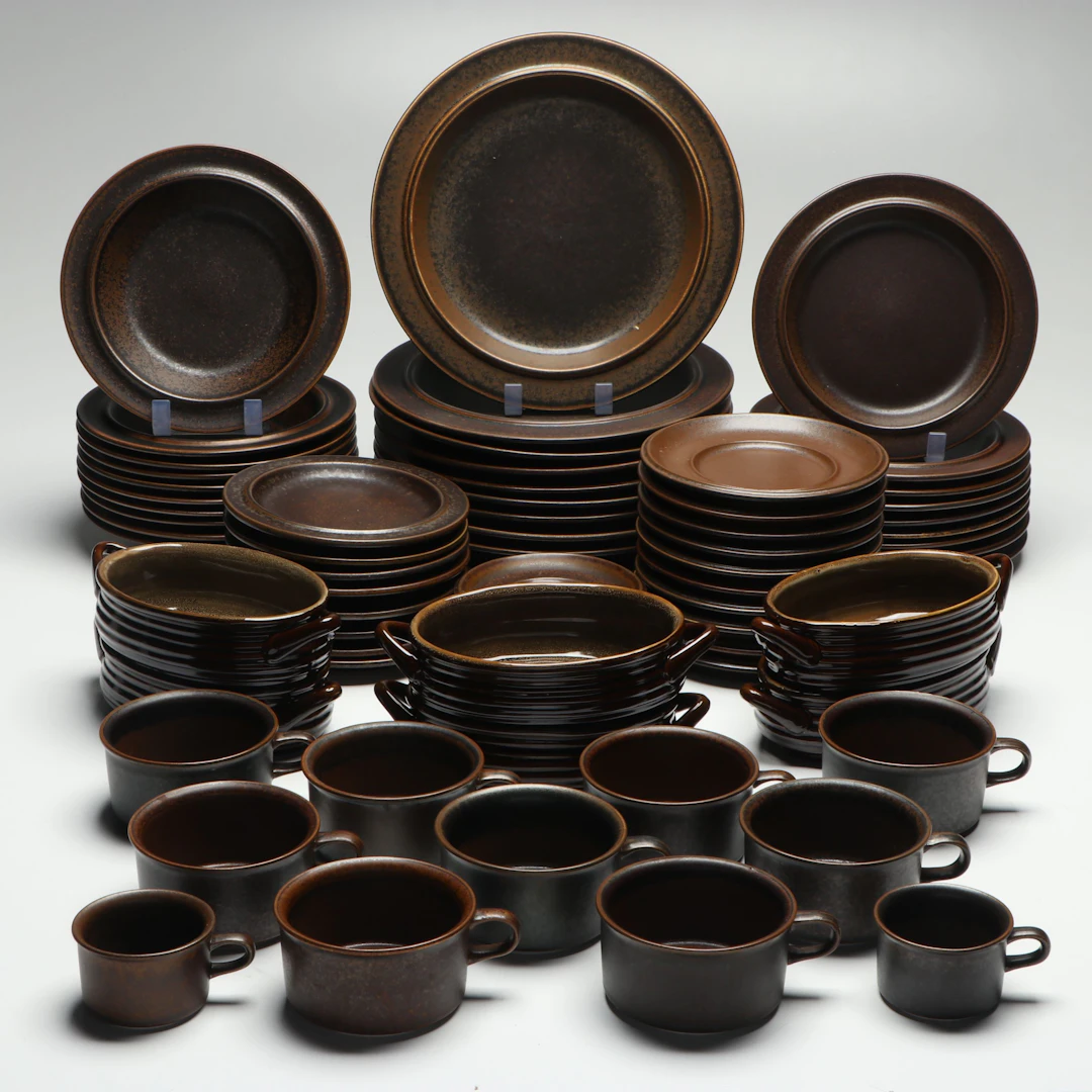 Arabia of Finland "Ruska" Dinnerware, Crate & Barrel "Brunswick" Au