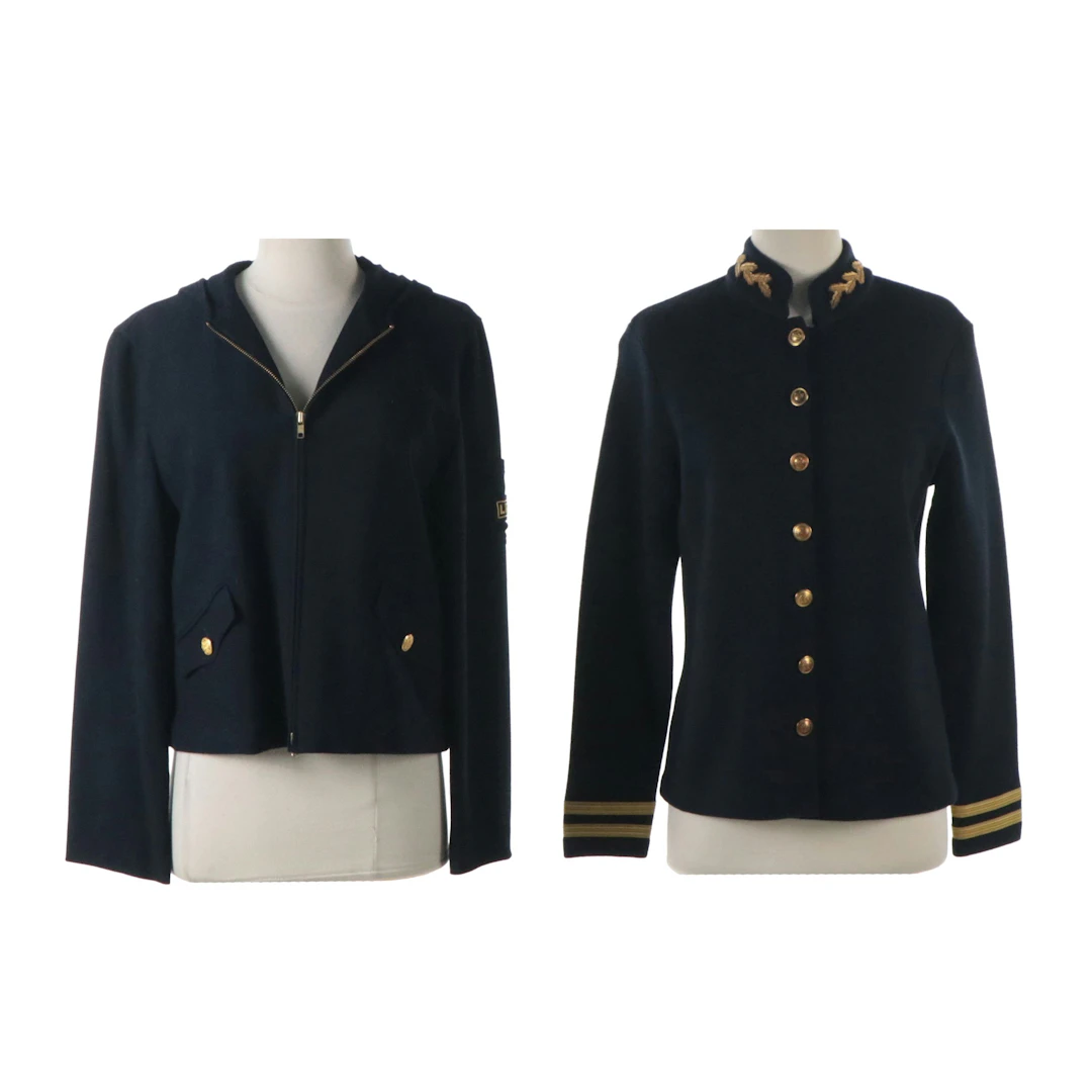 Lauren Ralph Lauren Navy Wool Military Style Jackets