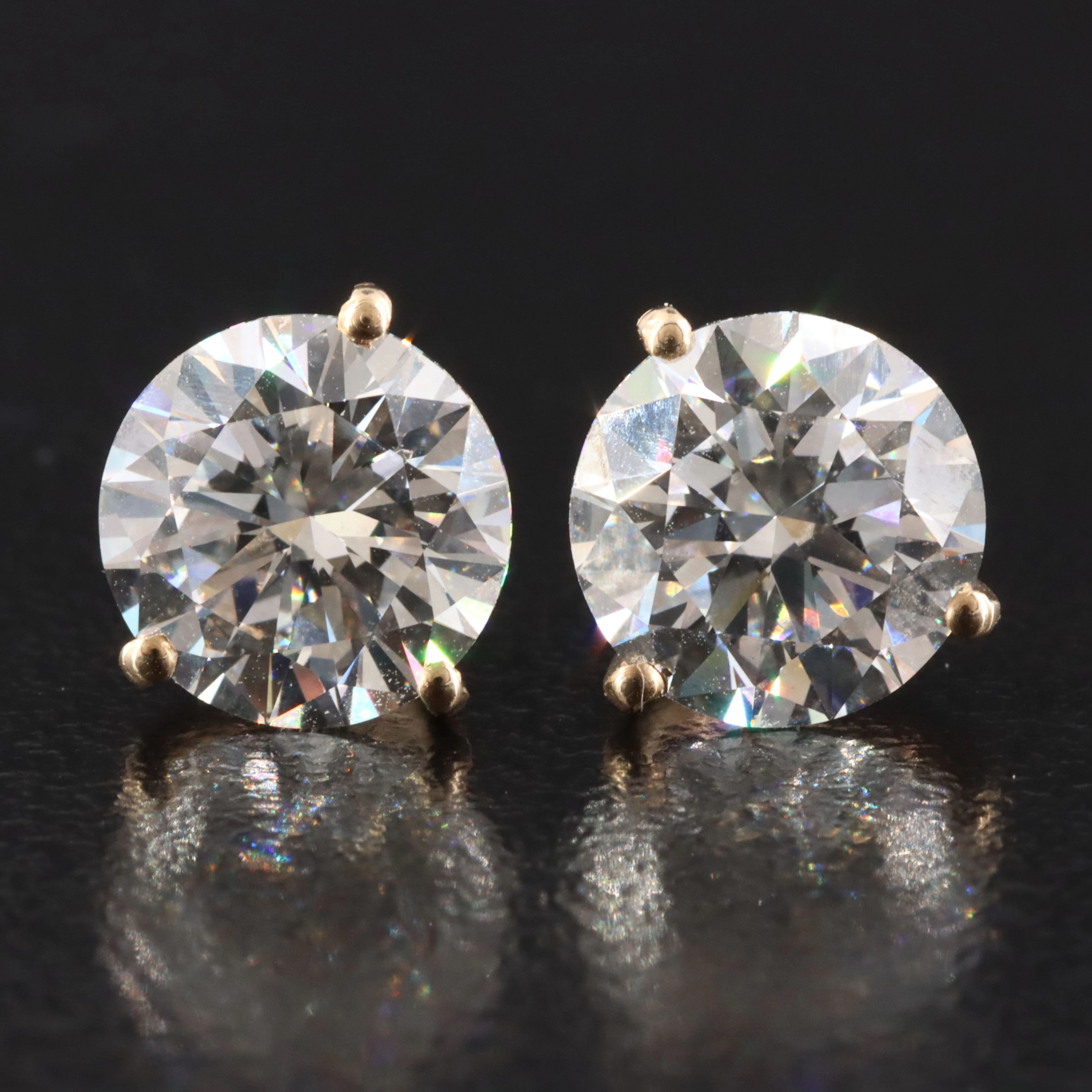 14K 4.01 CTW Lab Grown Diamond Stud Earrings with IGI Reports