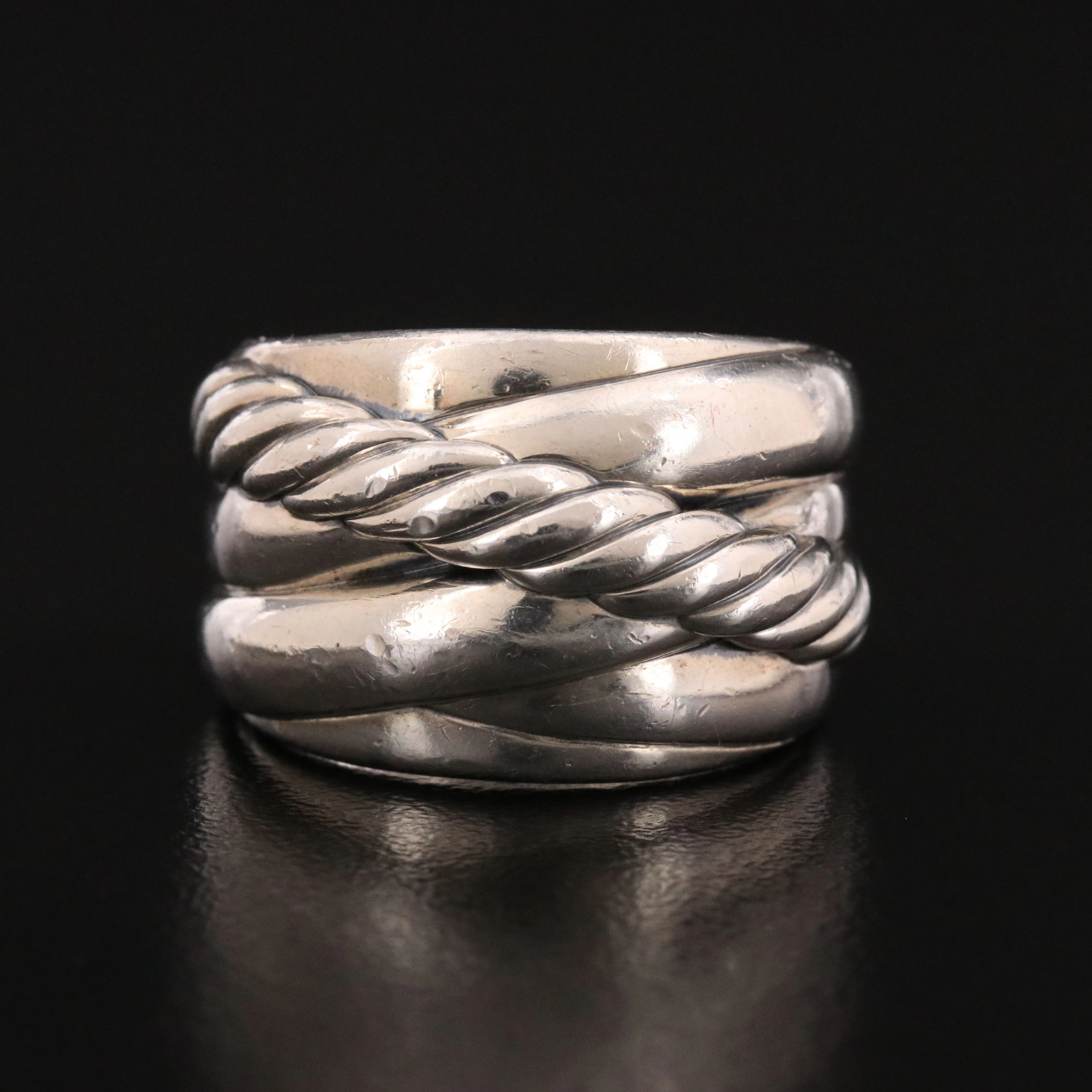 David Yurman Sterling Crossover Cable Ring