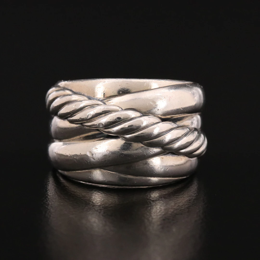 David Yurman Sterling Crossover Cable Ring