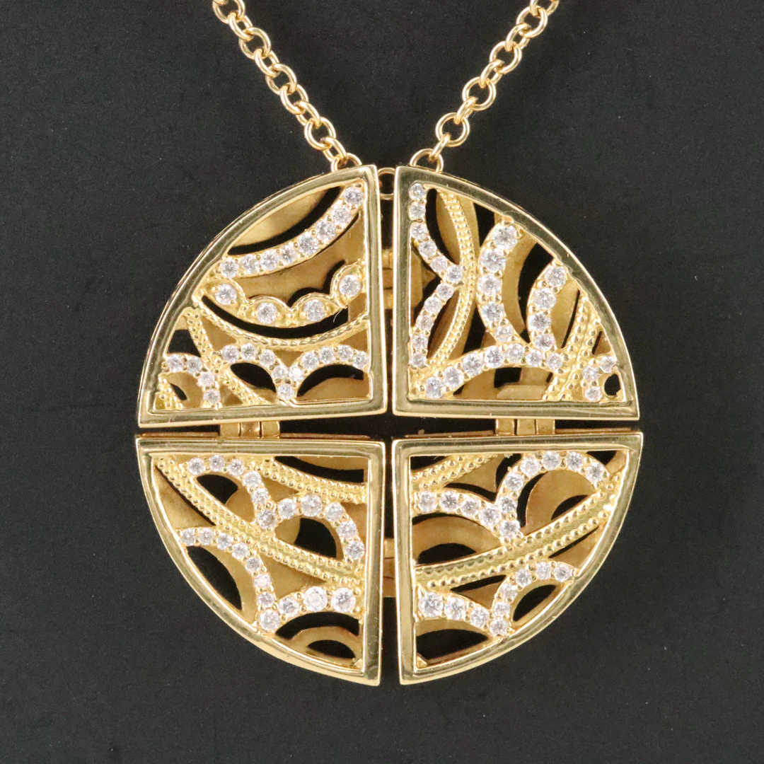 Tacori 18K 0.50 CTW DIamond Articulated Medallion Necklace