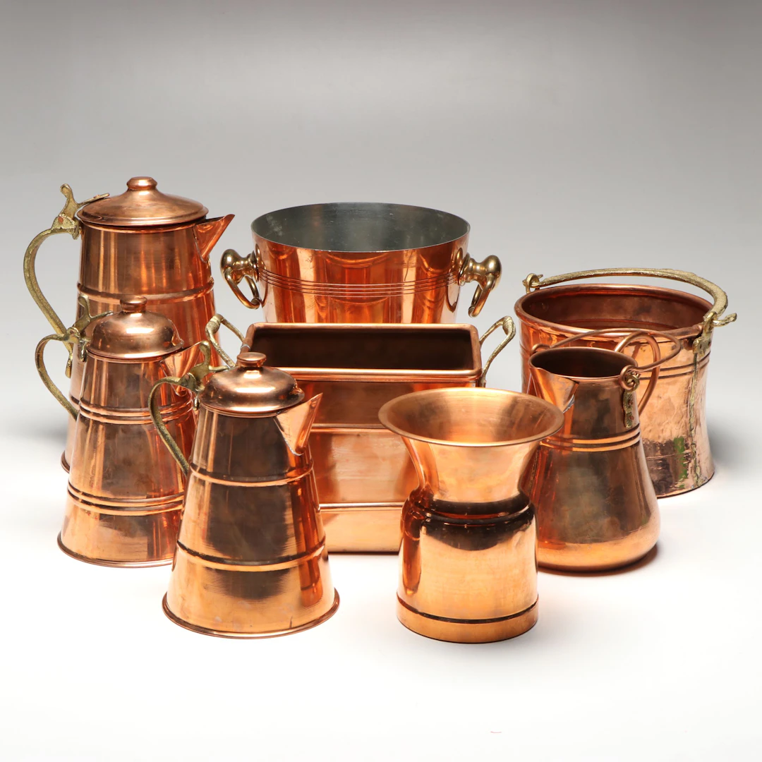 Turkish Copper Teapots with Brass Handles and Other Rustic Copper Décor