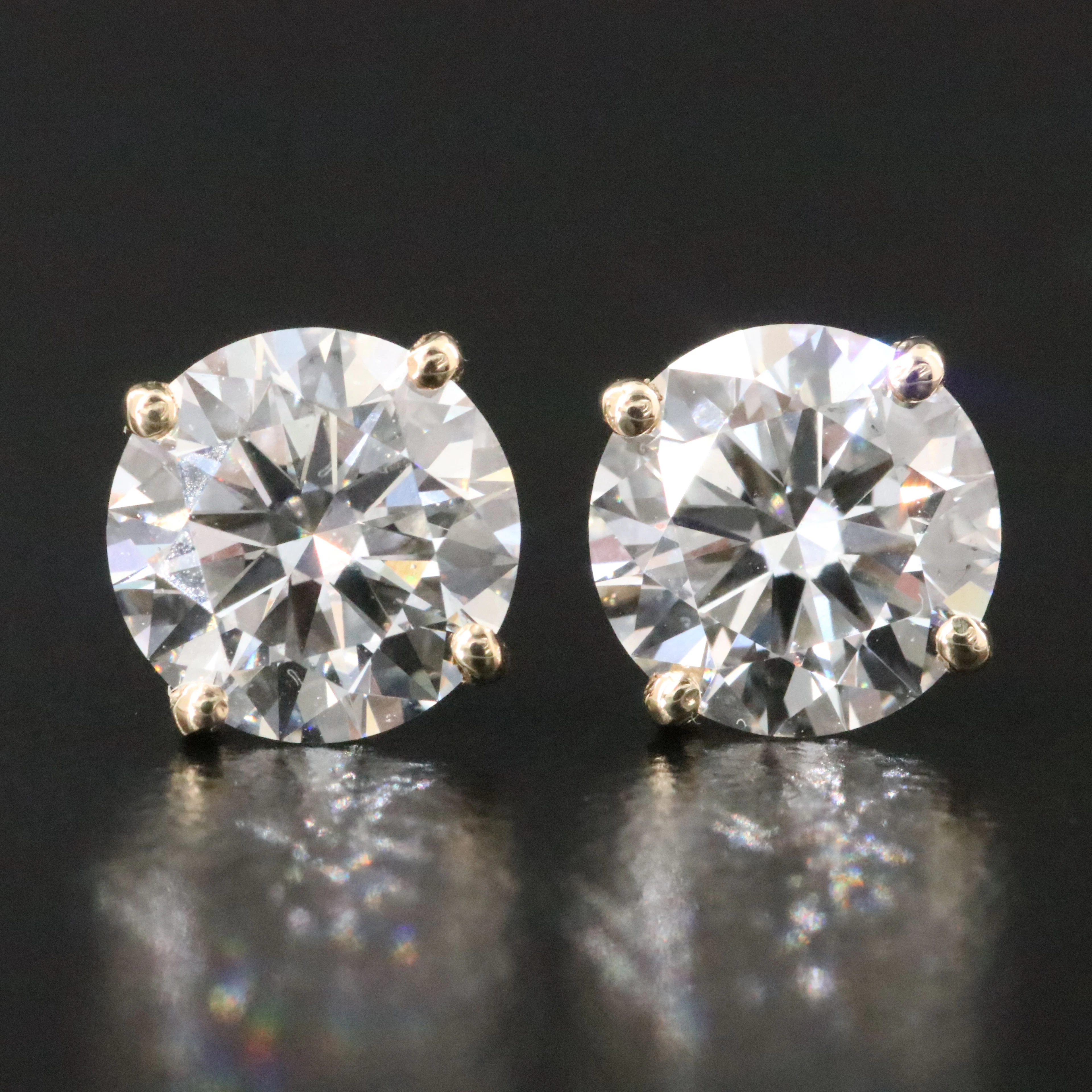 14K 3.00 CTW Lab Grown Diamond Solitaire Earrings with IGI Reports