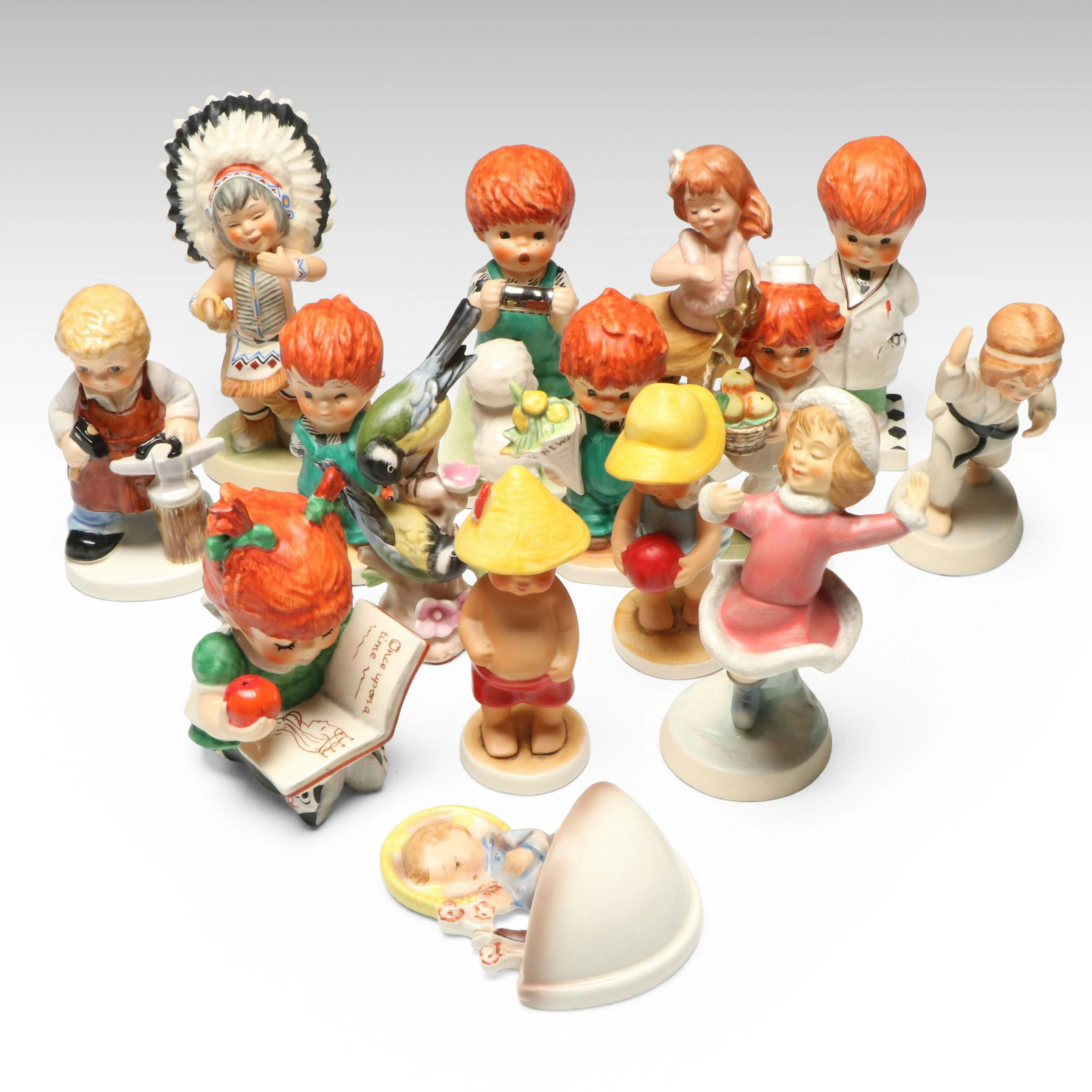 Goebel Porcelain Figurines Featuring "Wagtime Tune," "Ice Nymph" and More