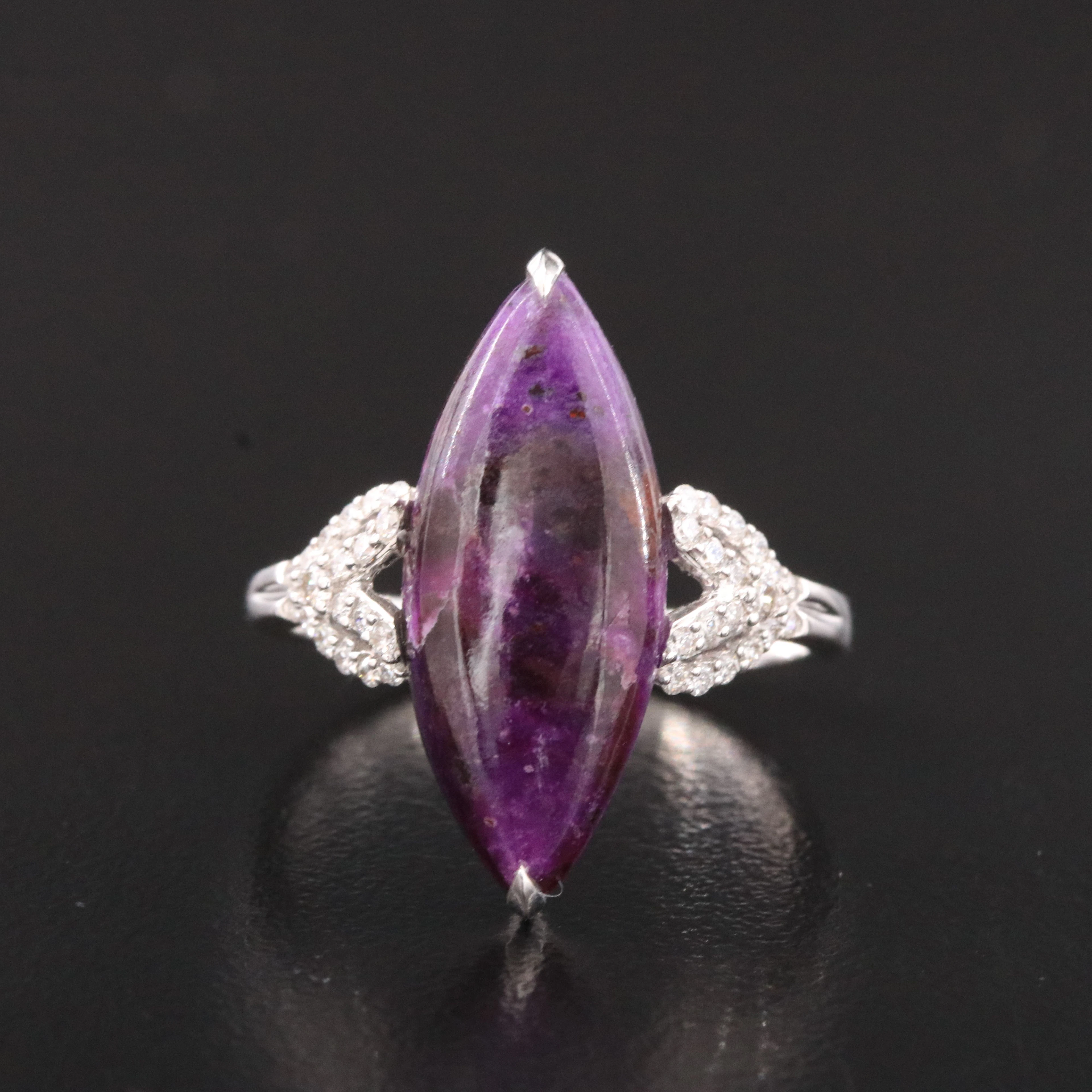 Chromia 18K Sugilite and Diamond Ring