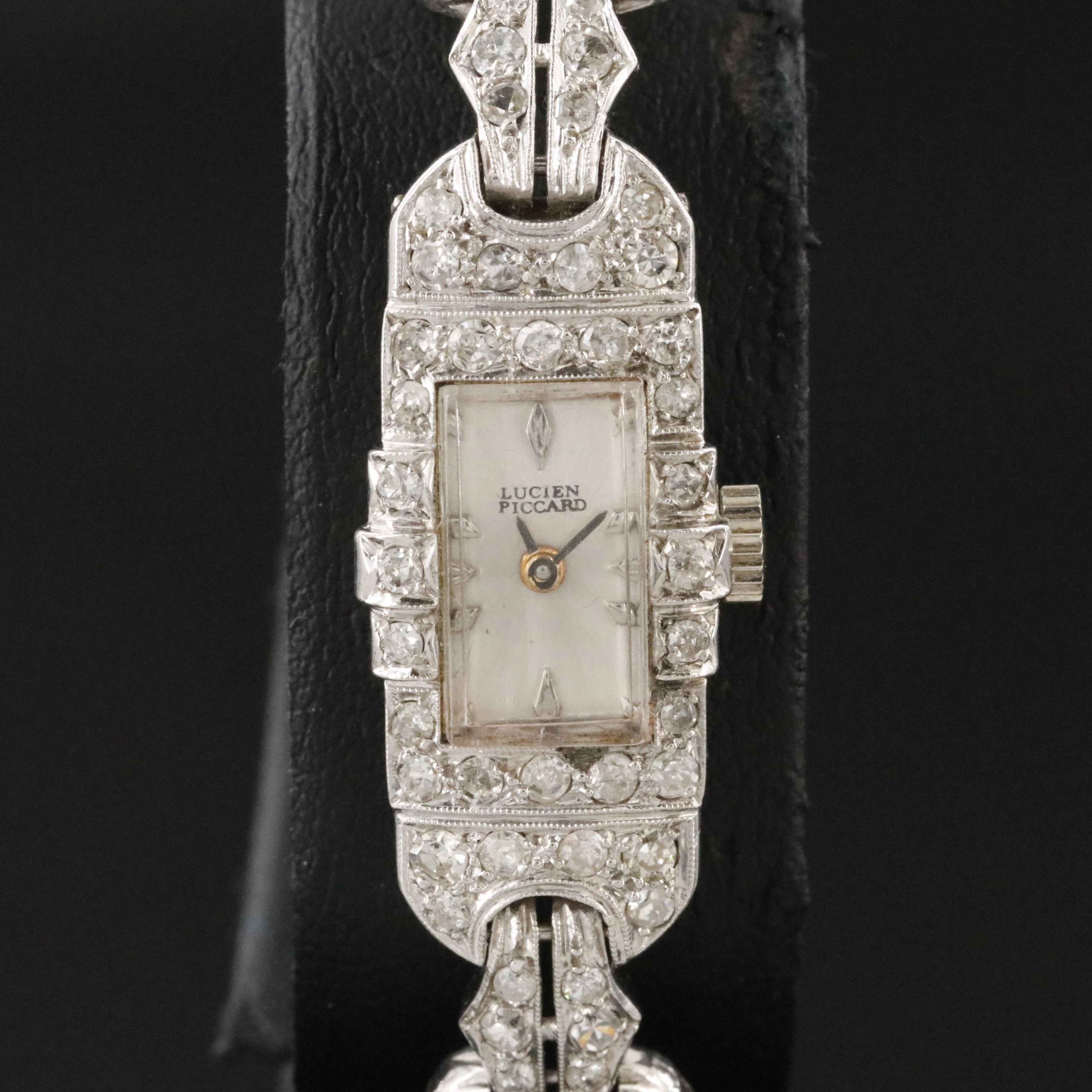 Lucien Piccard Platinum and 2.56 CTW Diamond Cocktail Watch