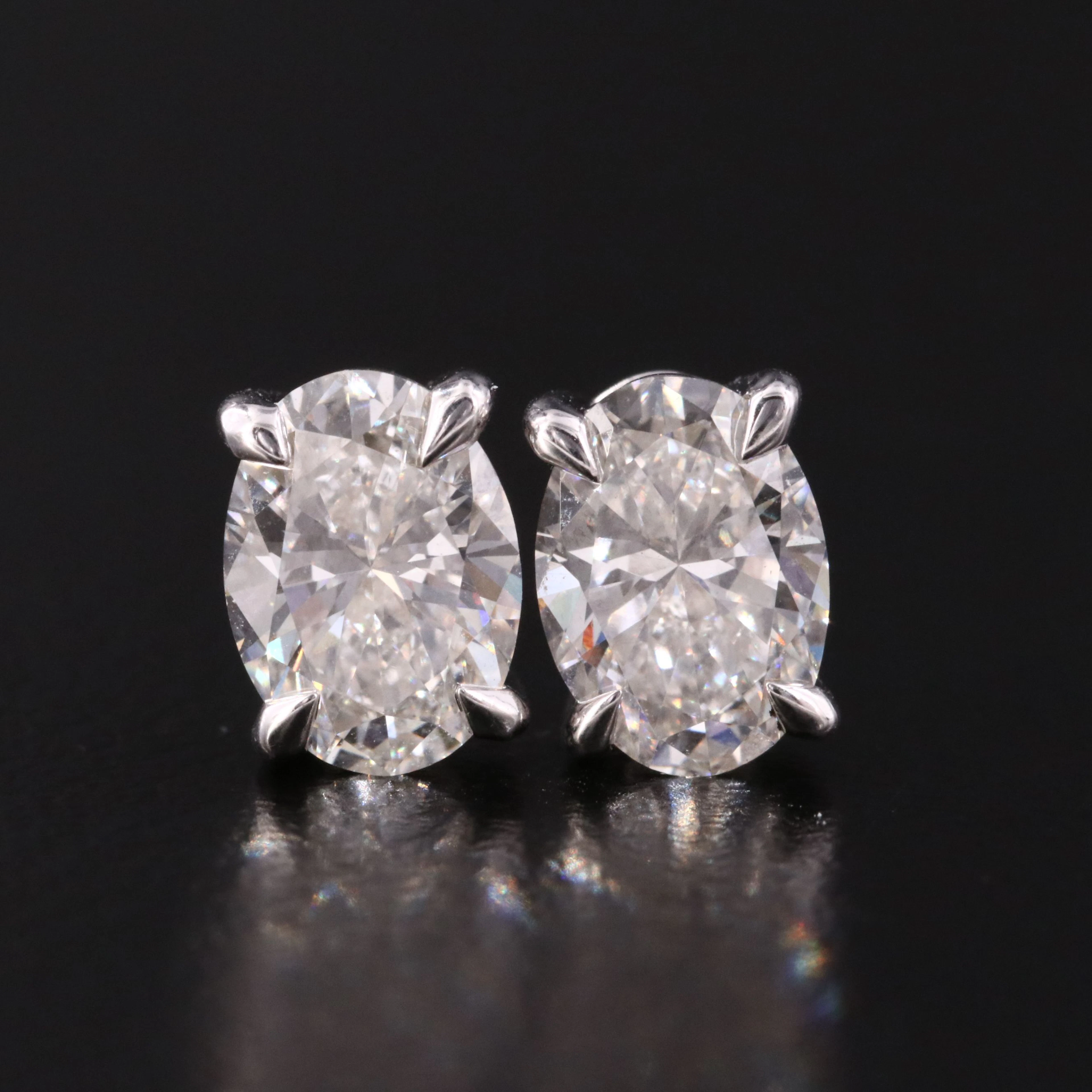 Sterling 2.00 CTW Lab Grown Diamond Solitaire Earrings with IGI Report