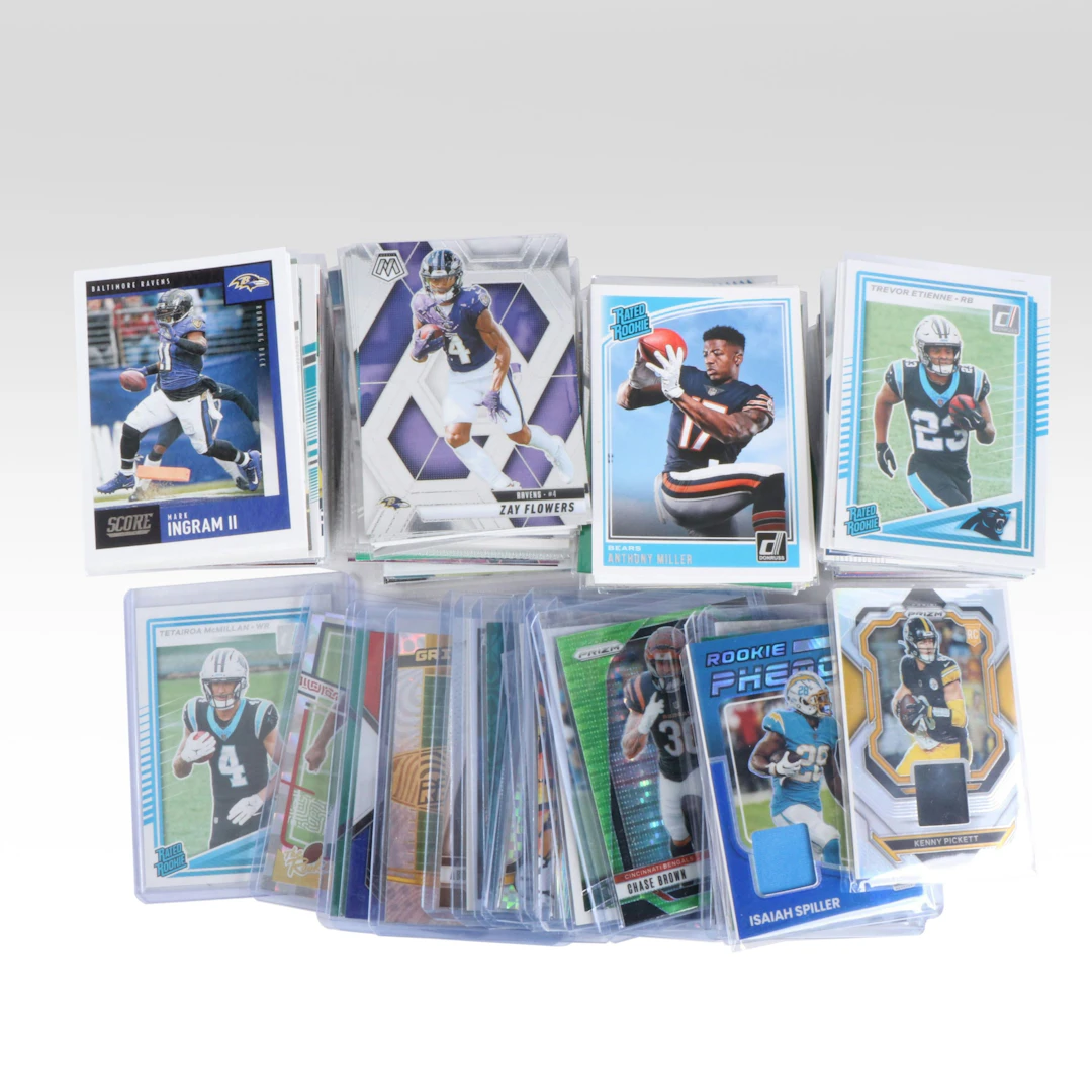 Modern Football Card Collection with Signed, Relics, and Rookies