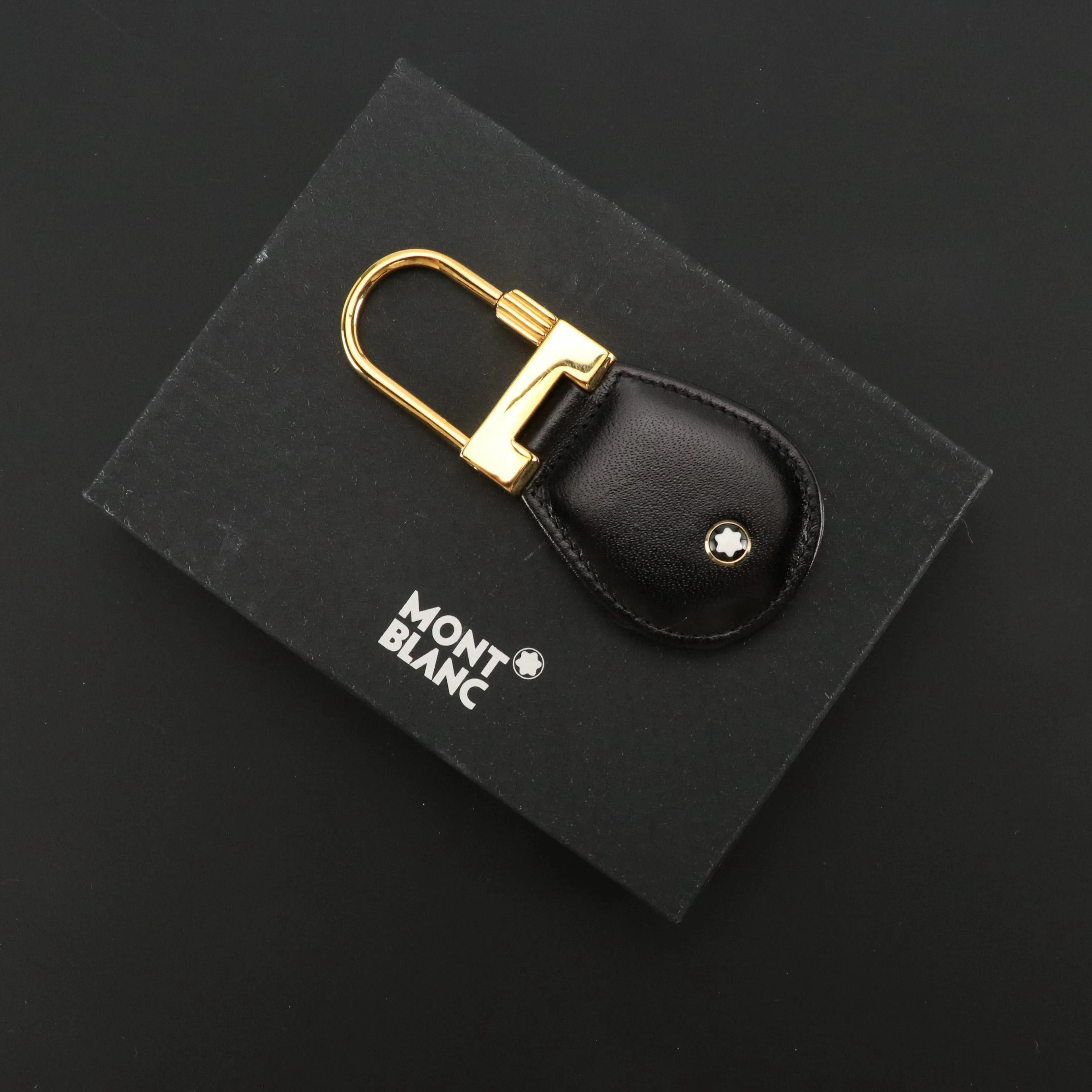 Montblanc Meisterstück Black Calfskin Leather Key Fob with Box