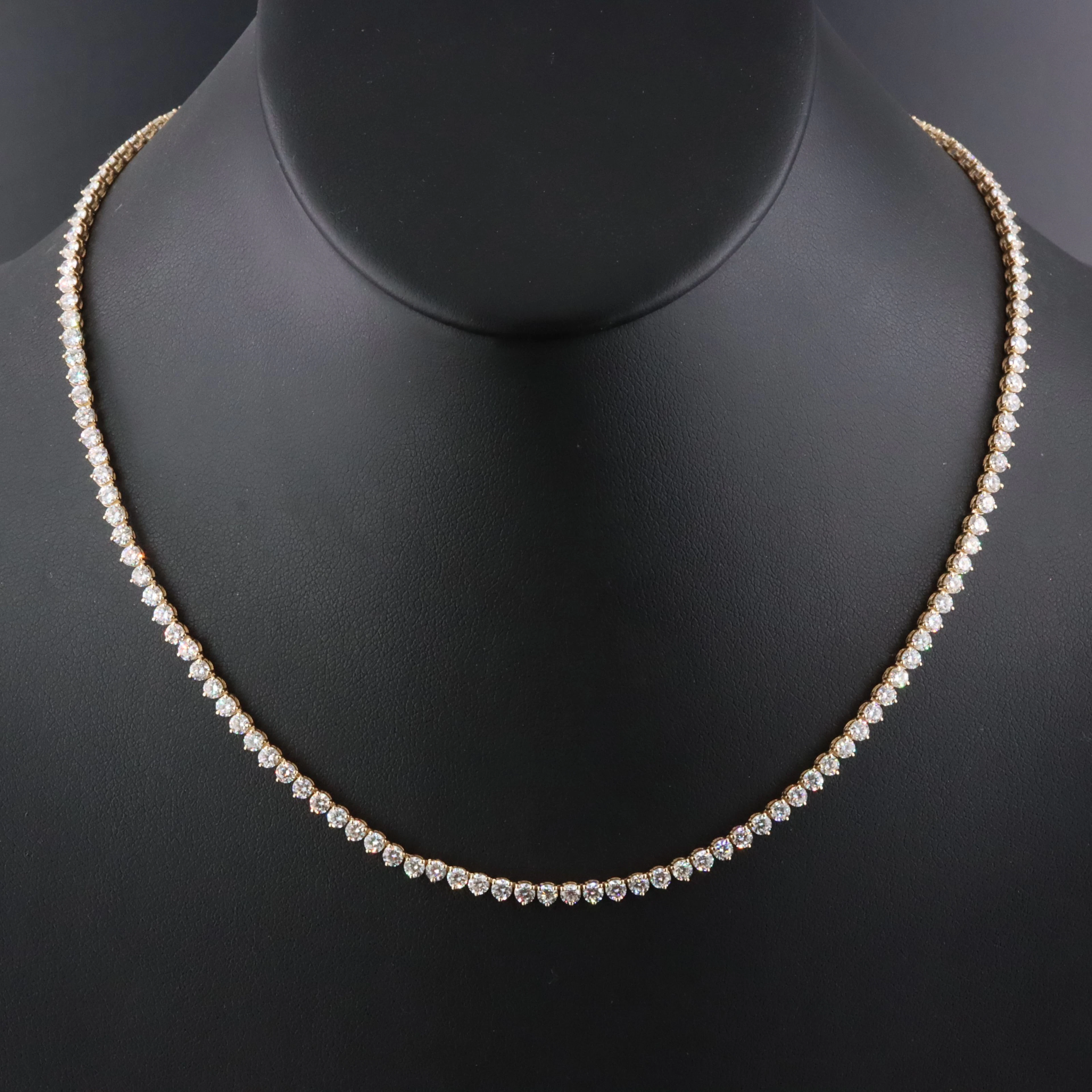 14K 13.61 CTW Lab Grown Diamond Rivière Necklace