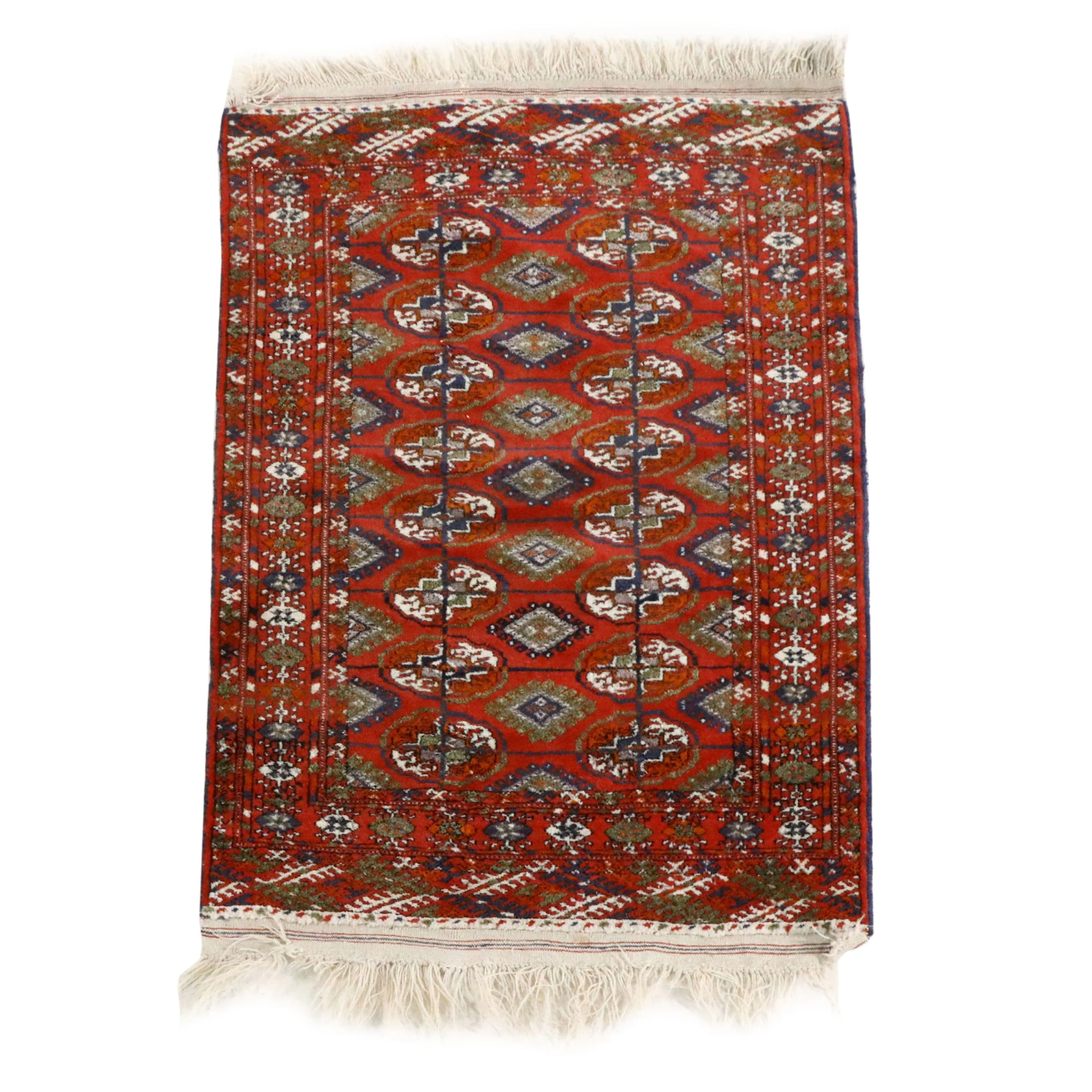 2'7 x 4'4 Hand-Knotted Pakistani Bokhara Accent Rug