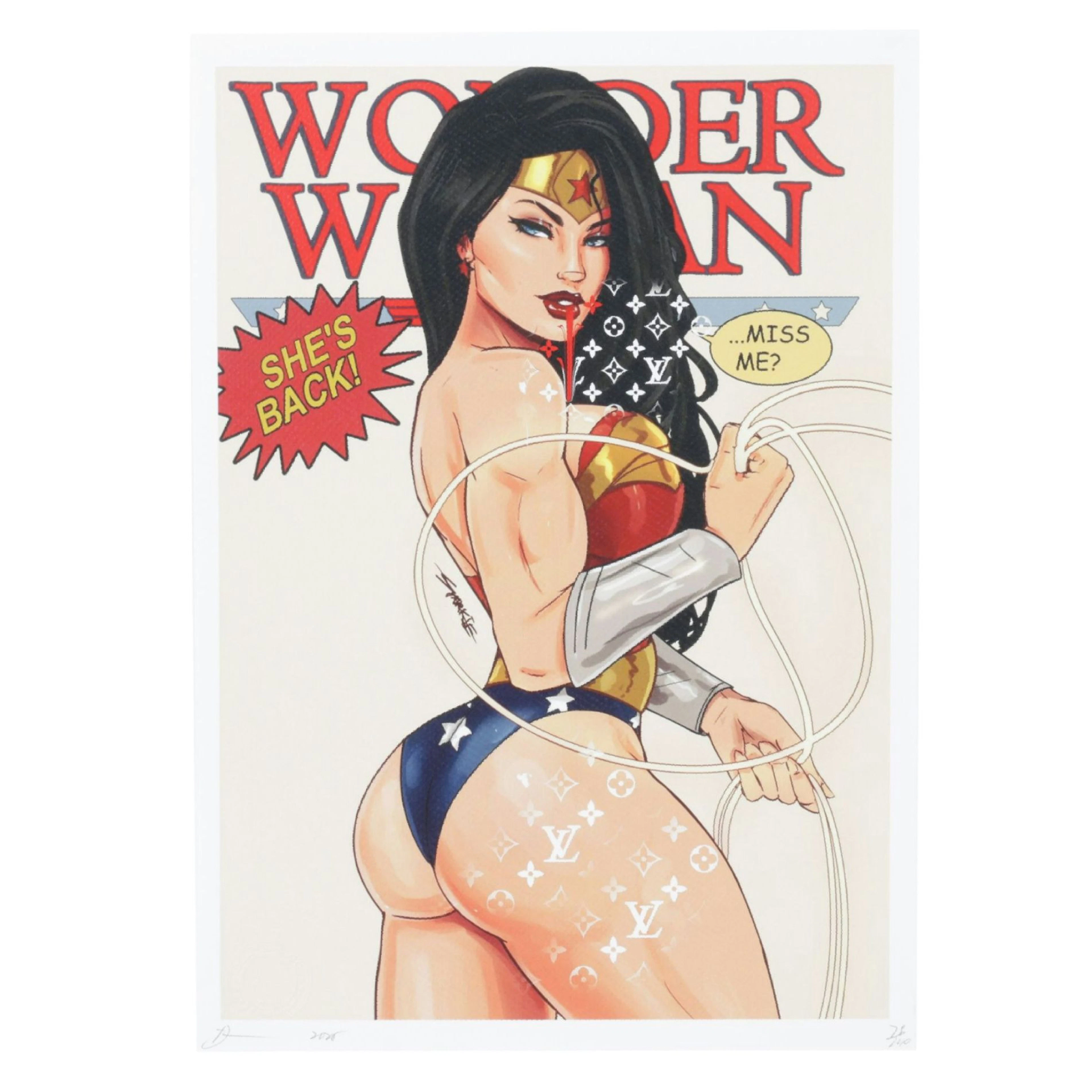 Death NYC Pop Art Graphic Print Homage to Wonder Woman x Louis Vuitton, 2025