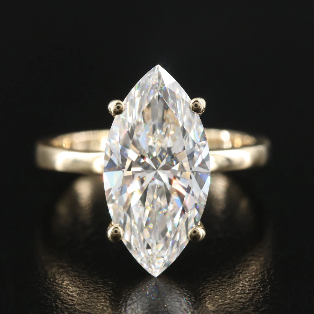 14K 3.99 CT Lab Grown Diamond Solitaire Ring with IGI Report