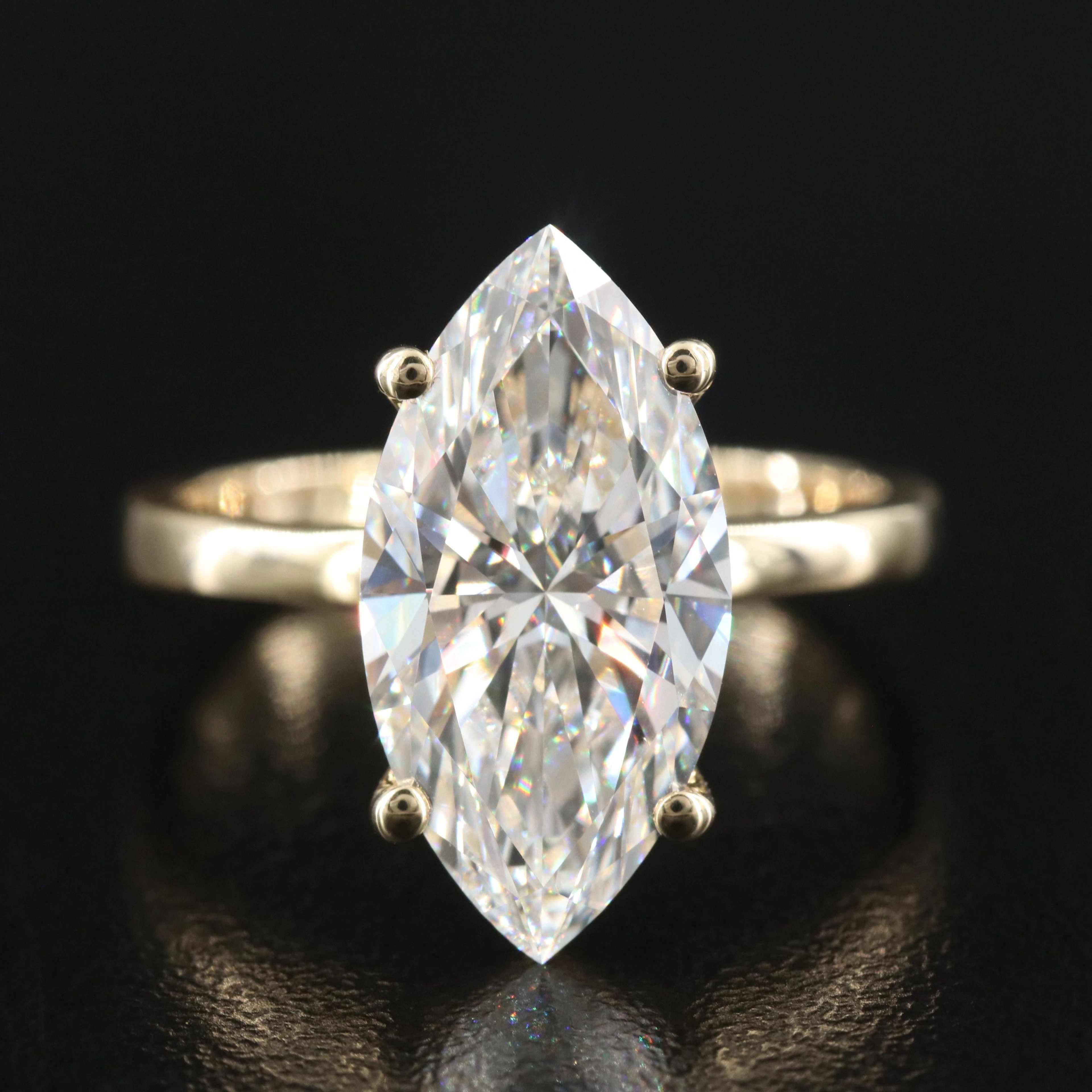 14K 3.99 CT Lab Grown Diamond Solitaire Ring with IGI Report