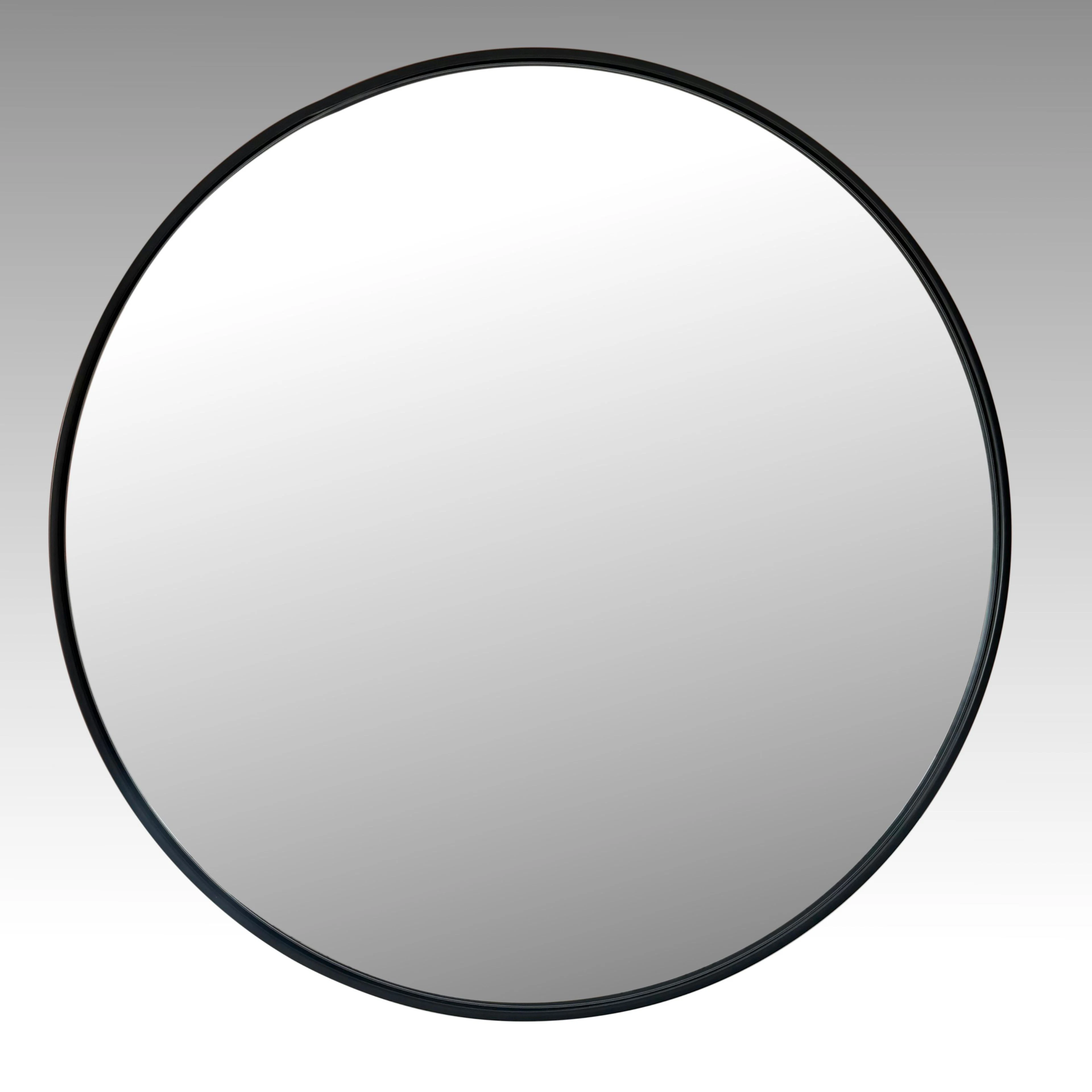 Contemporary Industrial Style Round Metal Frame Wall Mirror