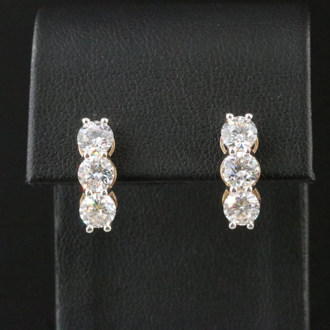 14K 3.04 CTW Lab Grown Diamond Earrings
