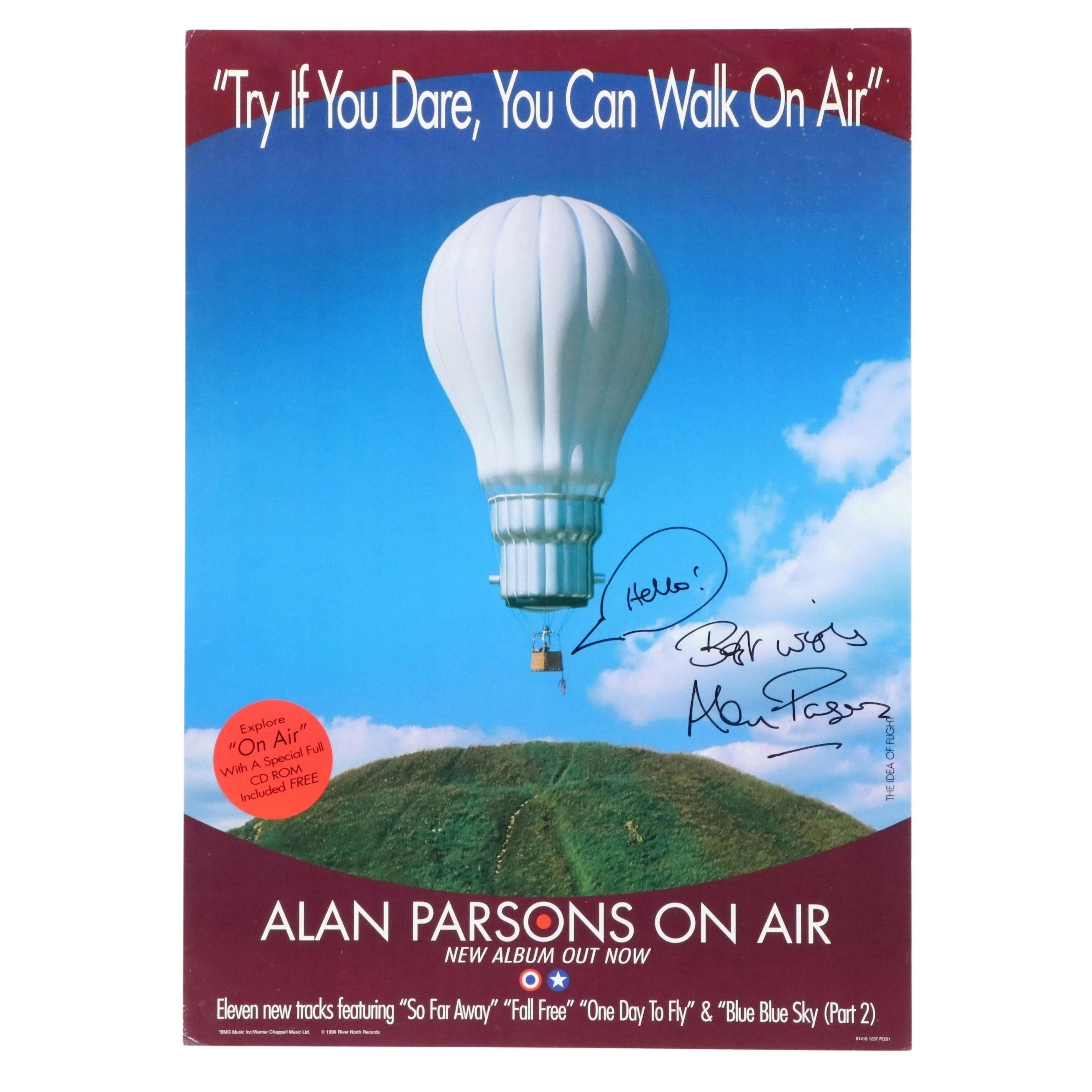 Alan Parsons Signed Offset Lithograph Poster "On Air," 1996