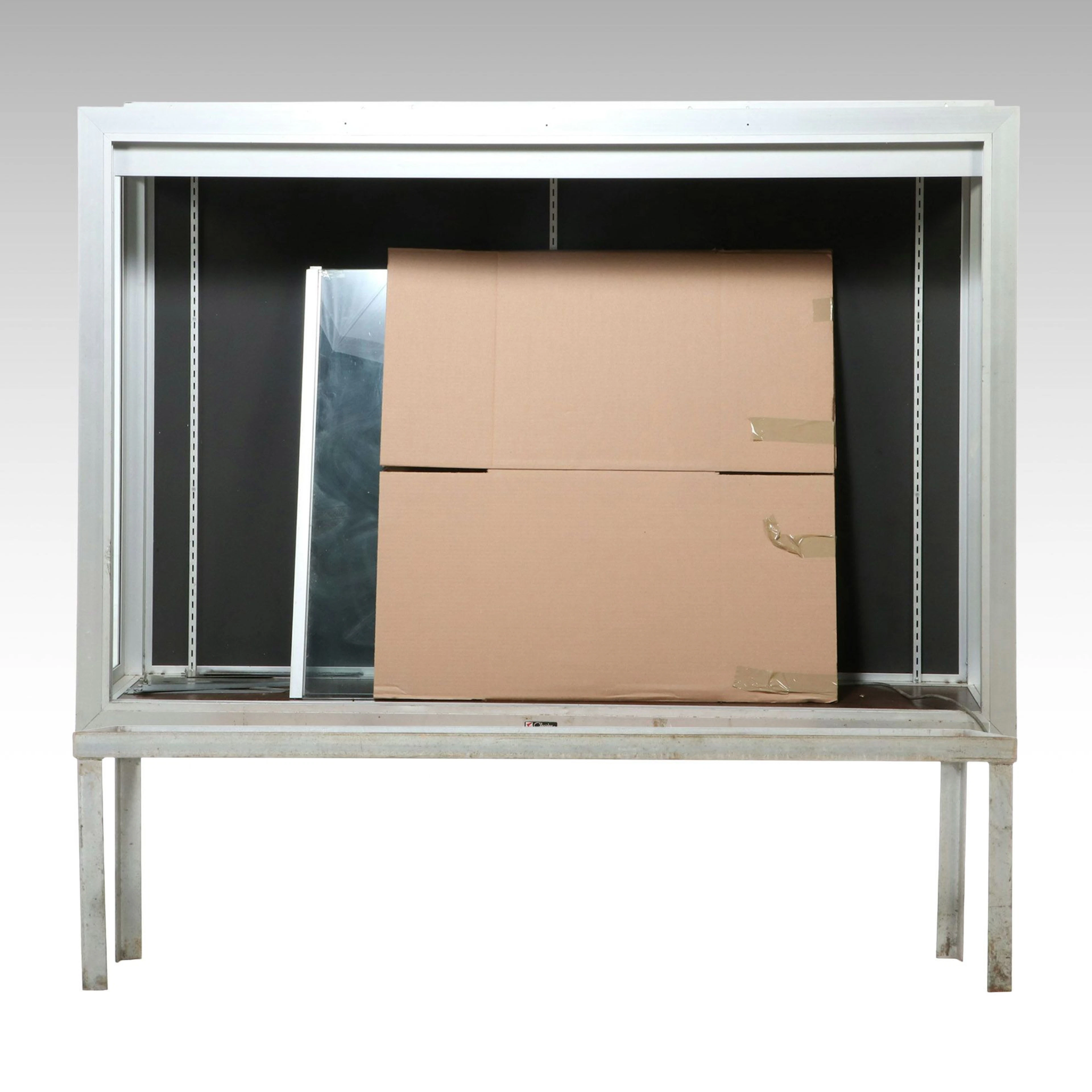 Claridge Products Illuminated Aluminum Display Case and Stand, 20th Century