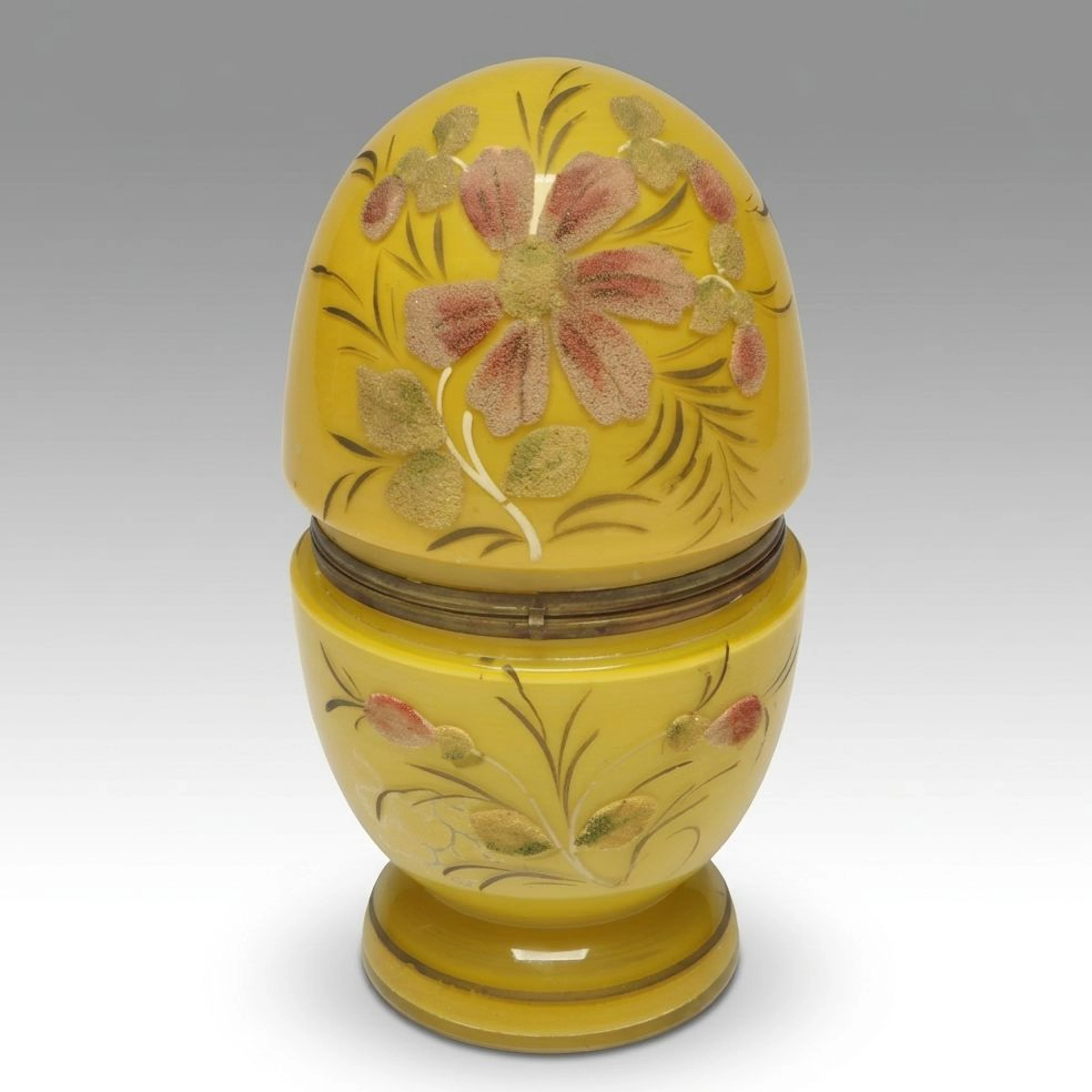 Bohemian Yellow Glass Miniature Tantalus and Decanter Set, Late 19th C.