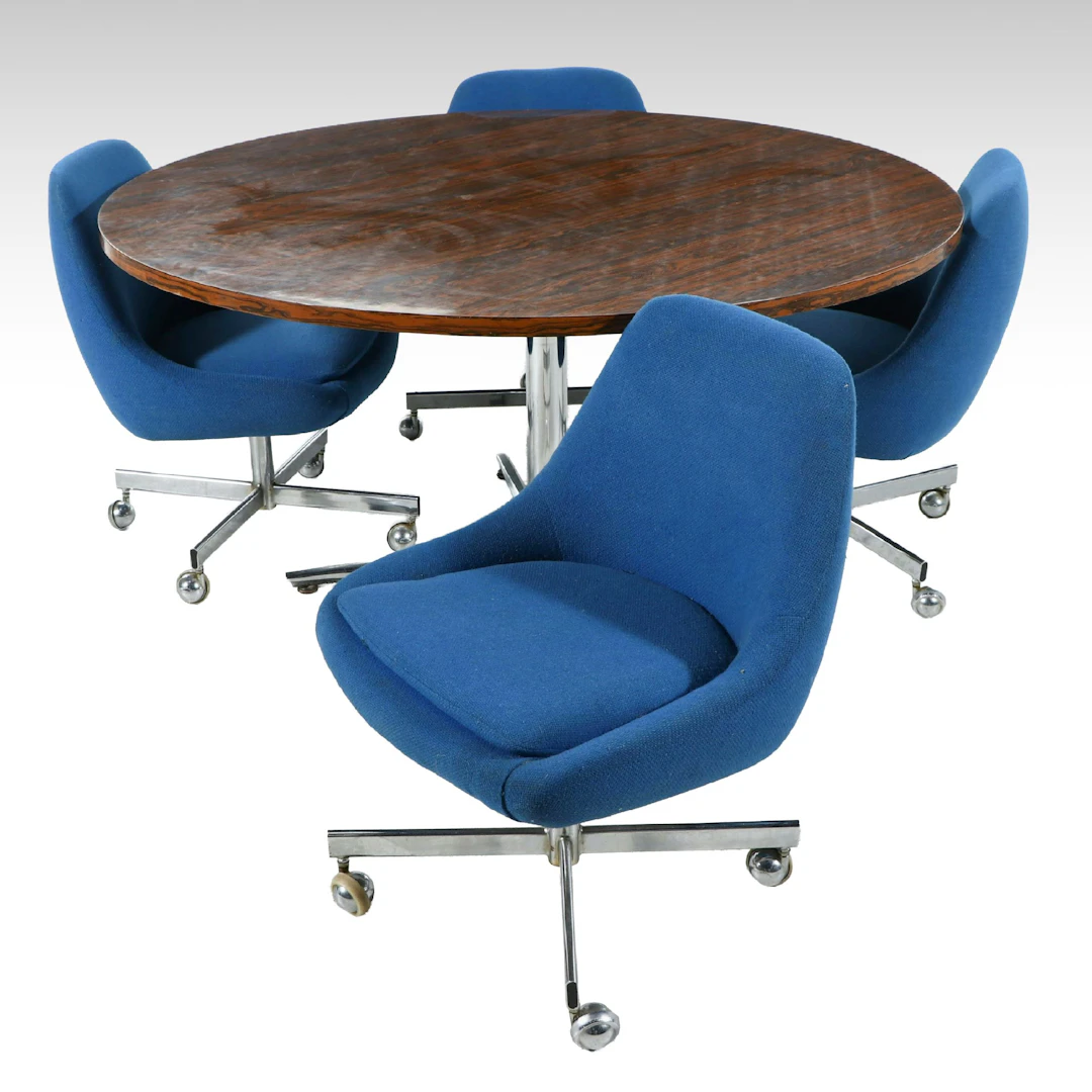 Five-Piece Mid Century Modern Style Dining Set, Mid to Late 20th Century