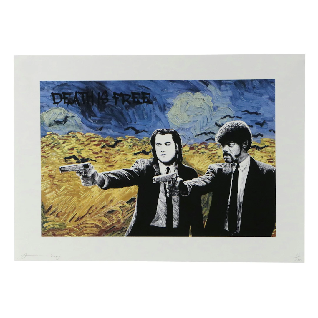 Death NYC Pop Art Graphic Print Homage to "Pulp Fiction," 2023