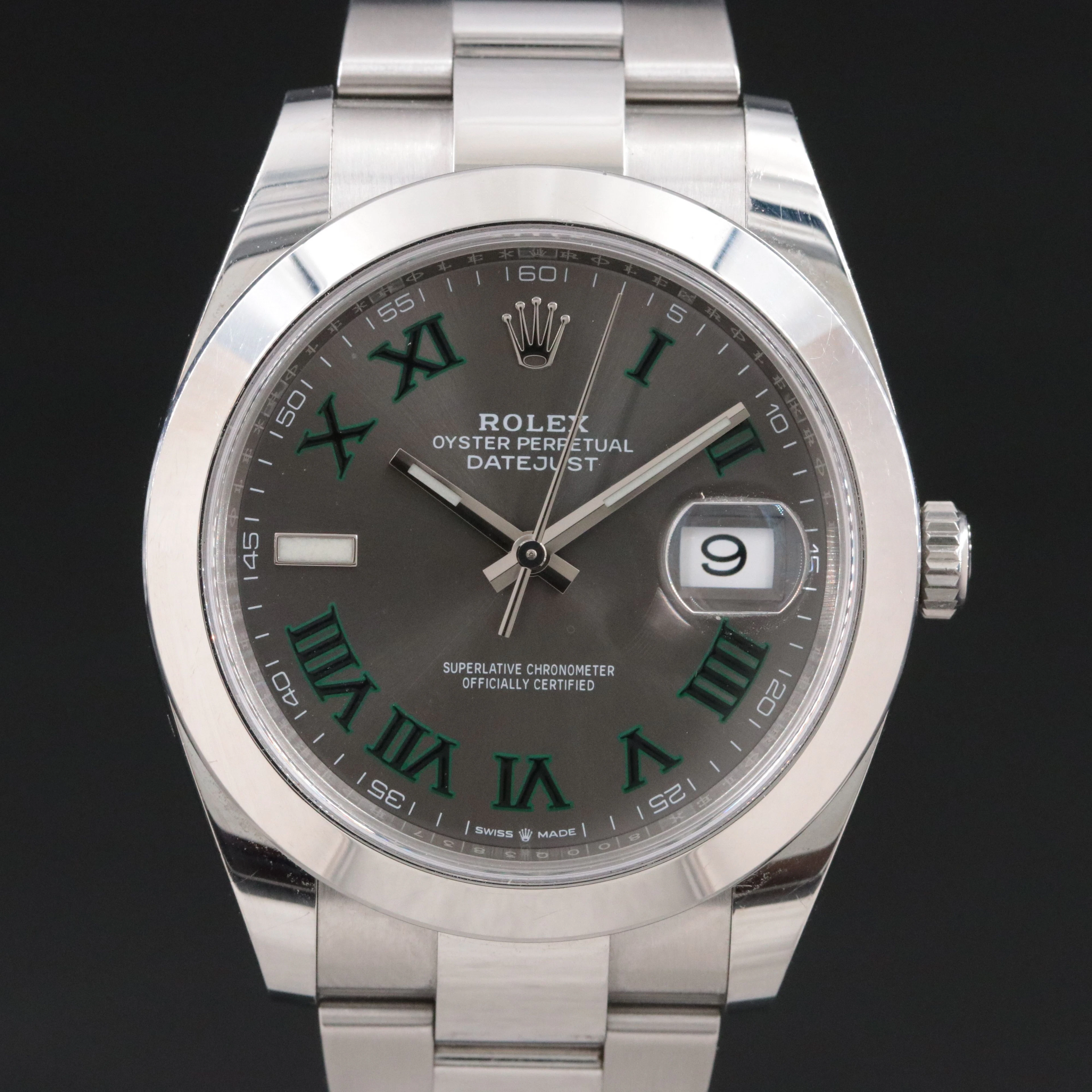 Rolex Datejust 41 Wimbledon Slate Dial Watch Model 126300