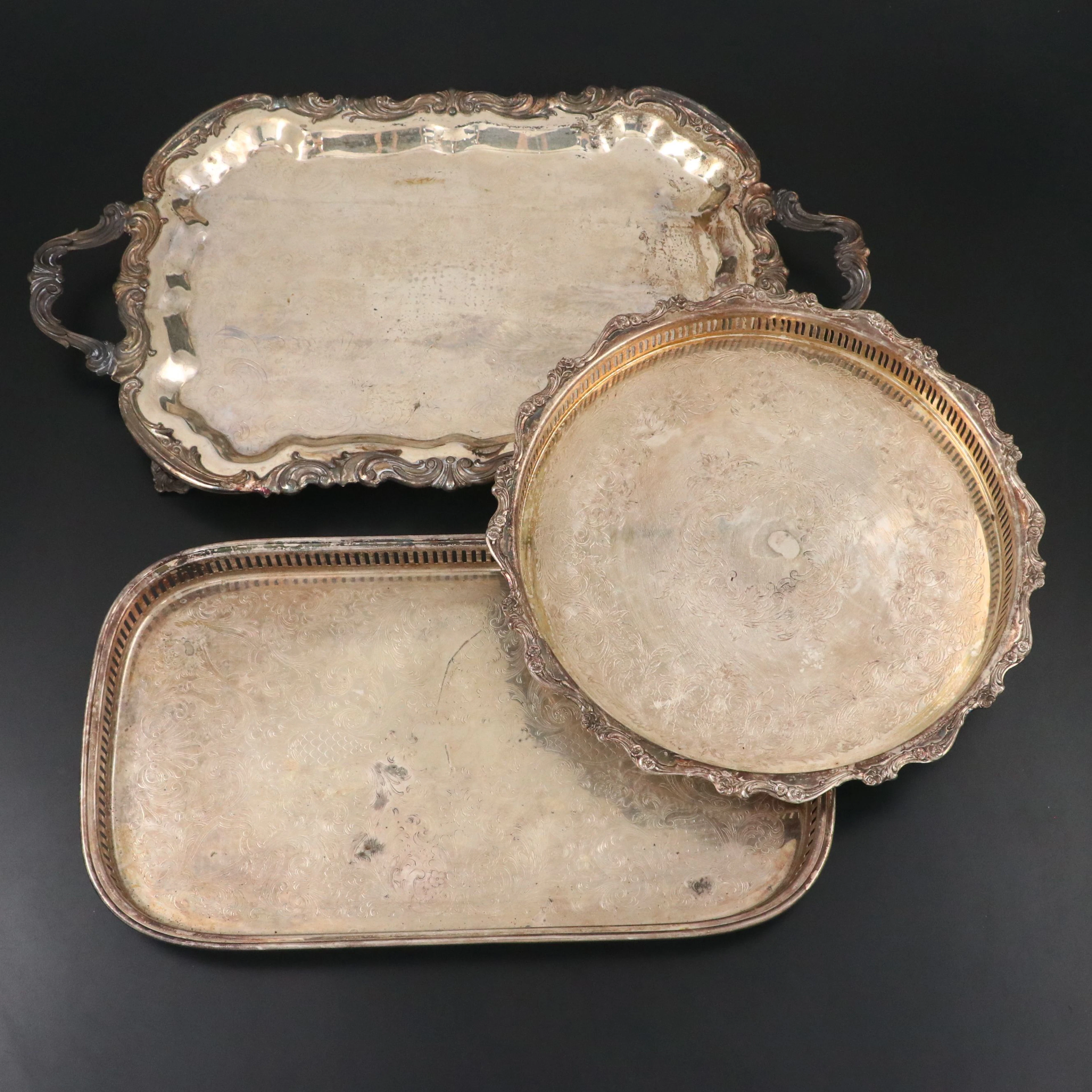 Wm. Rogers and Other Silver Plate Serving Trays