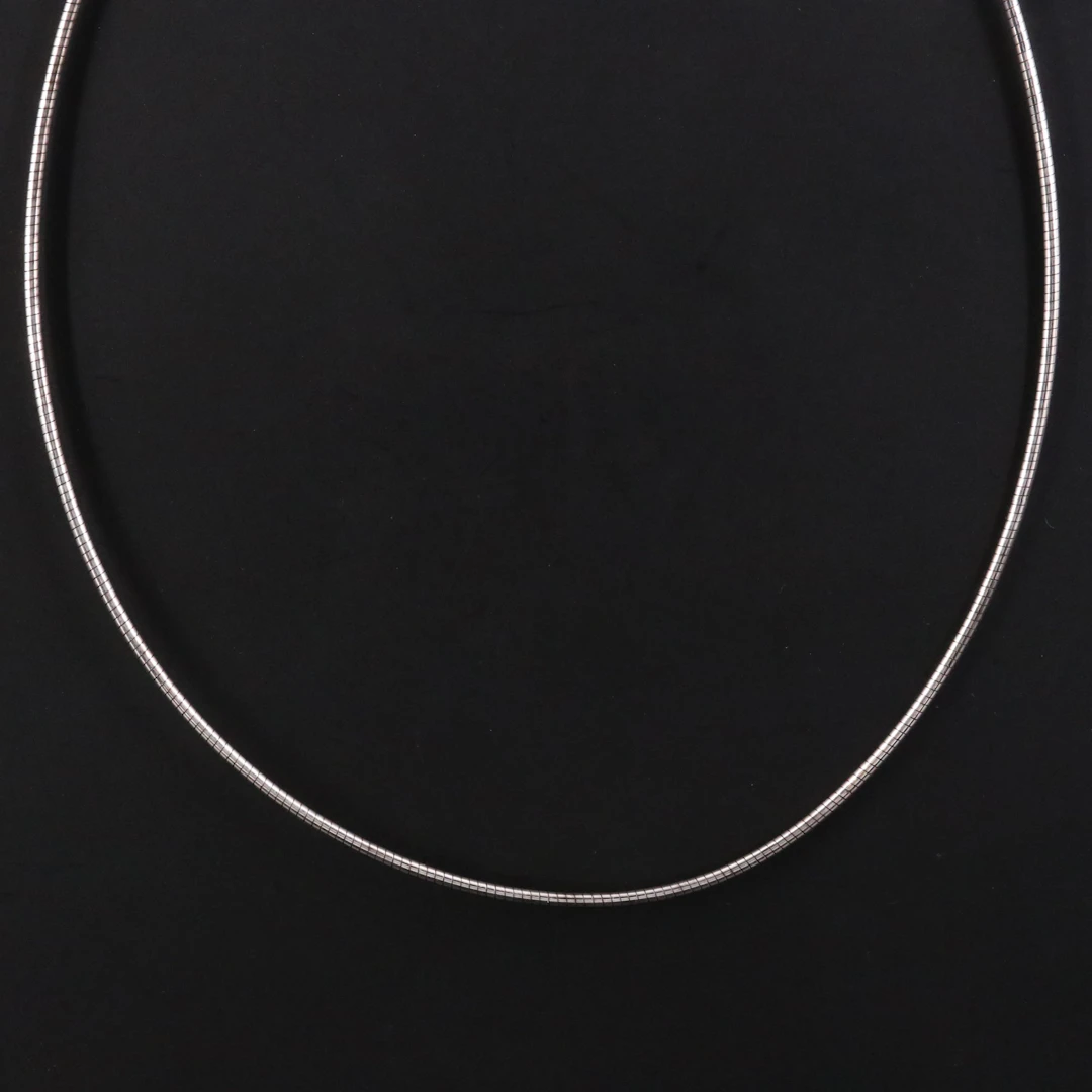 Sterling Round Omega Chain Necklace