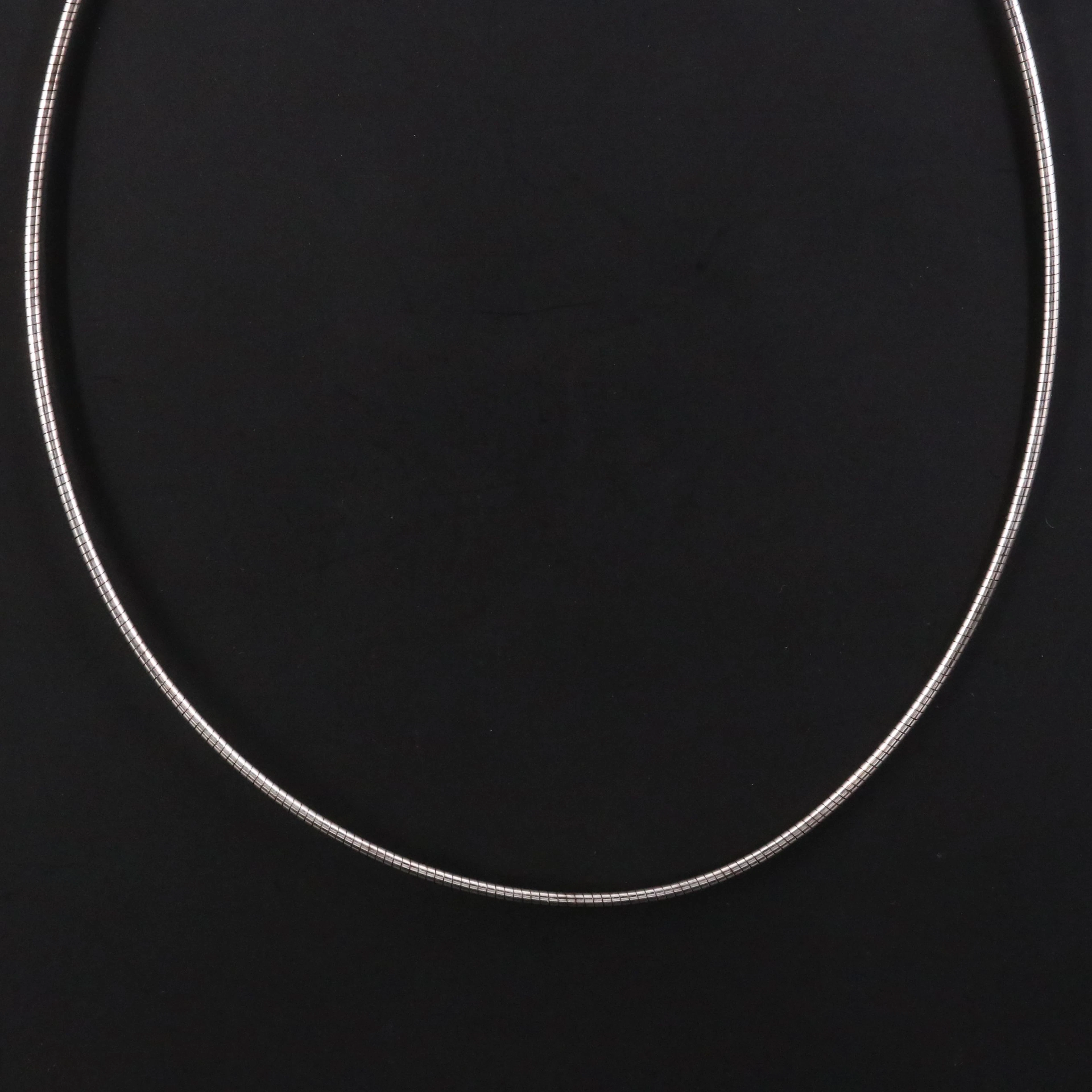 Sterling Round Omega Chain Necklace