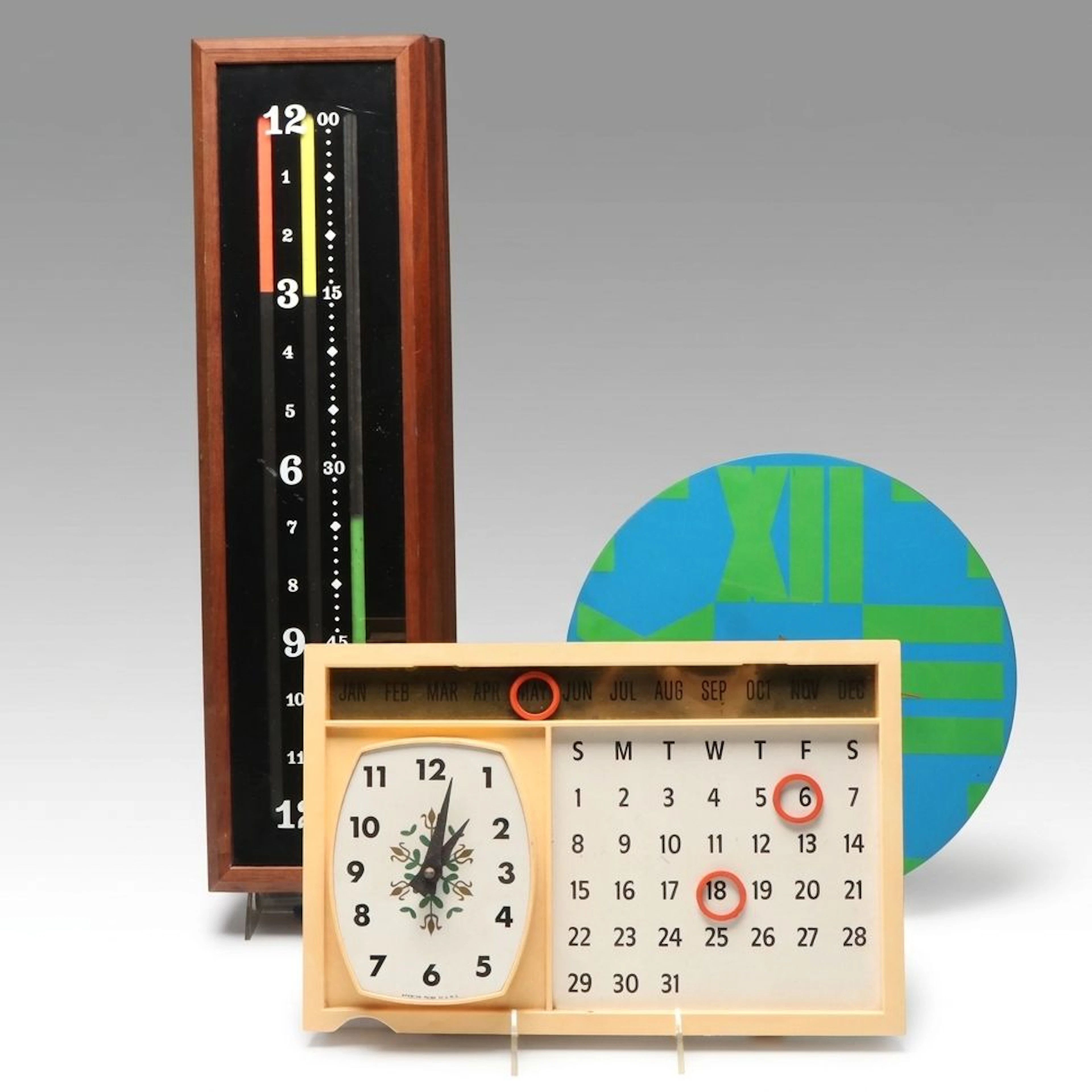LinearTime Rectangular Wall Clock, Spartus Calendar Clock and More