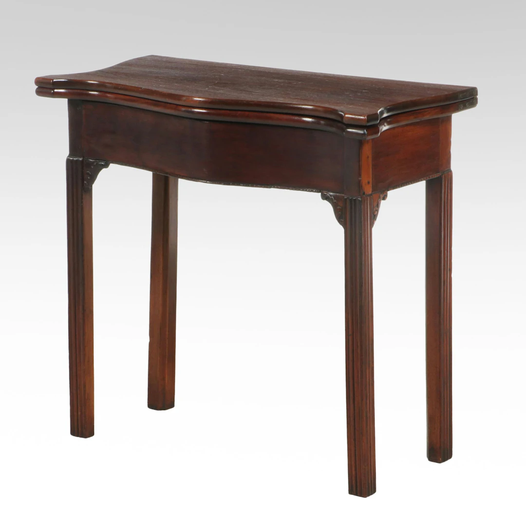 Chippendale Mahogany Serpentine Card Table, Late 18th Century