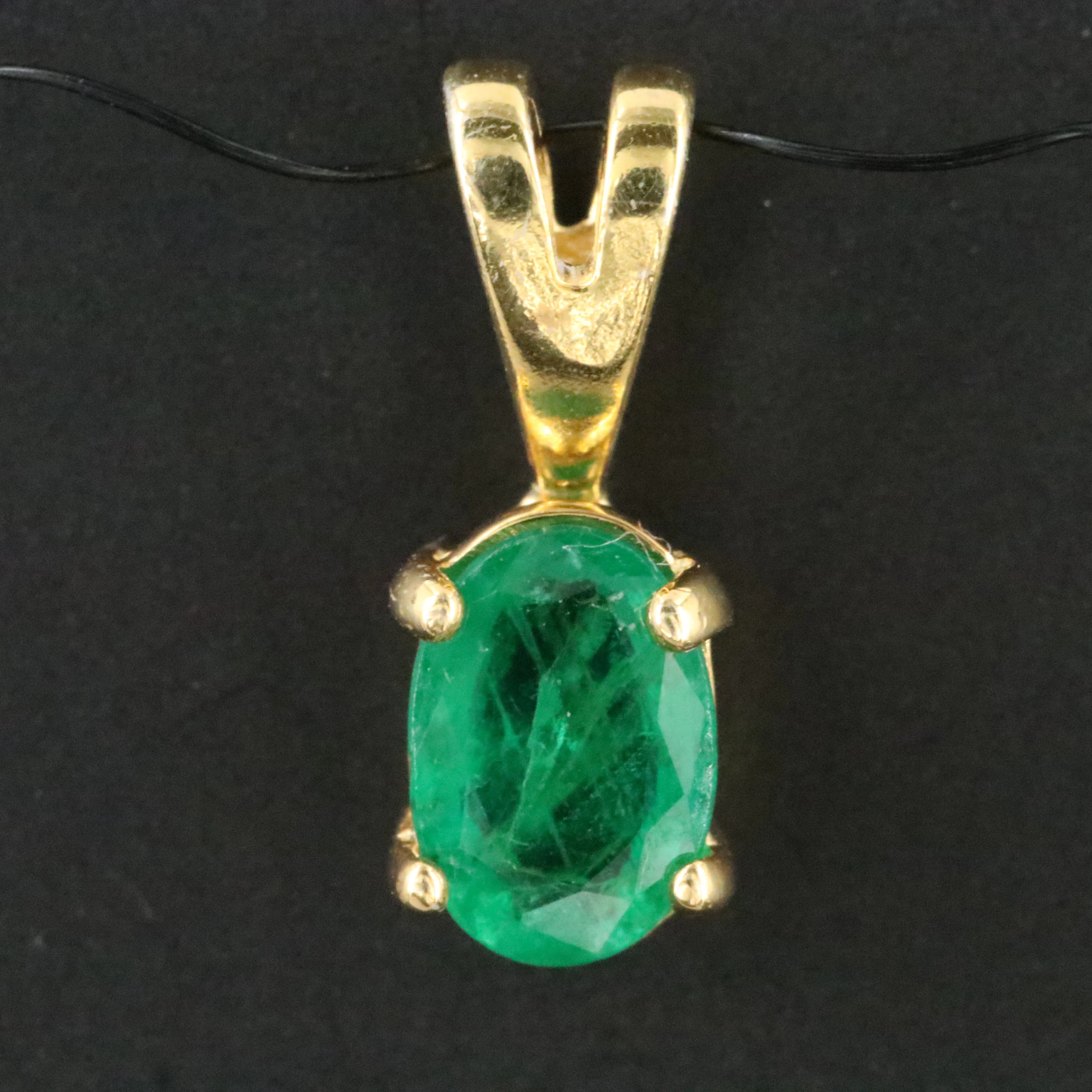 Sterling Emerald Pendant