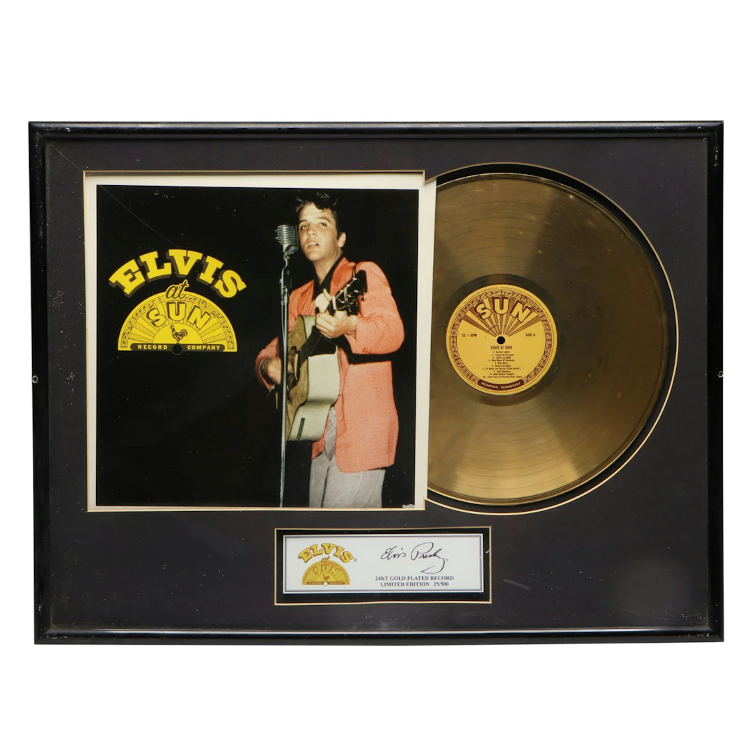 Elvis Presley "Elvis at Sun" Commemorative Gold Tone LP Framed Vinyl Record