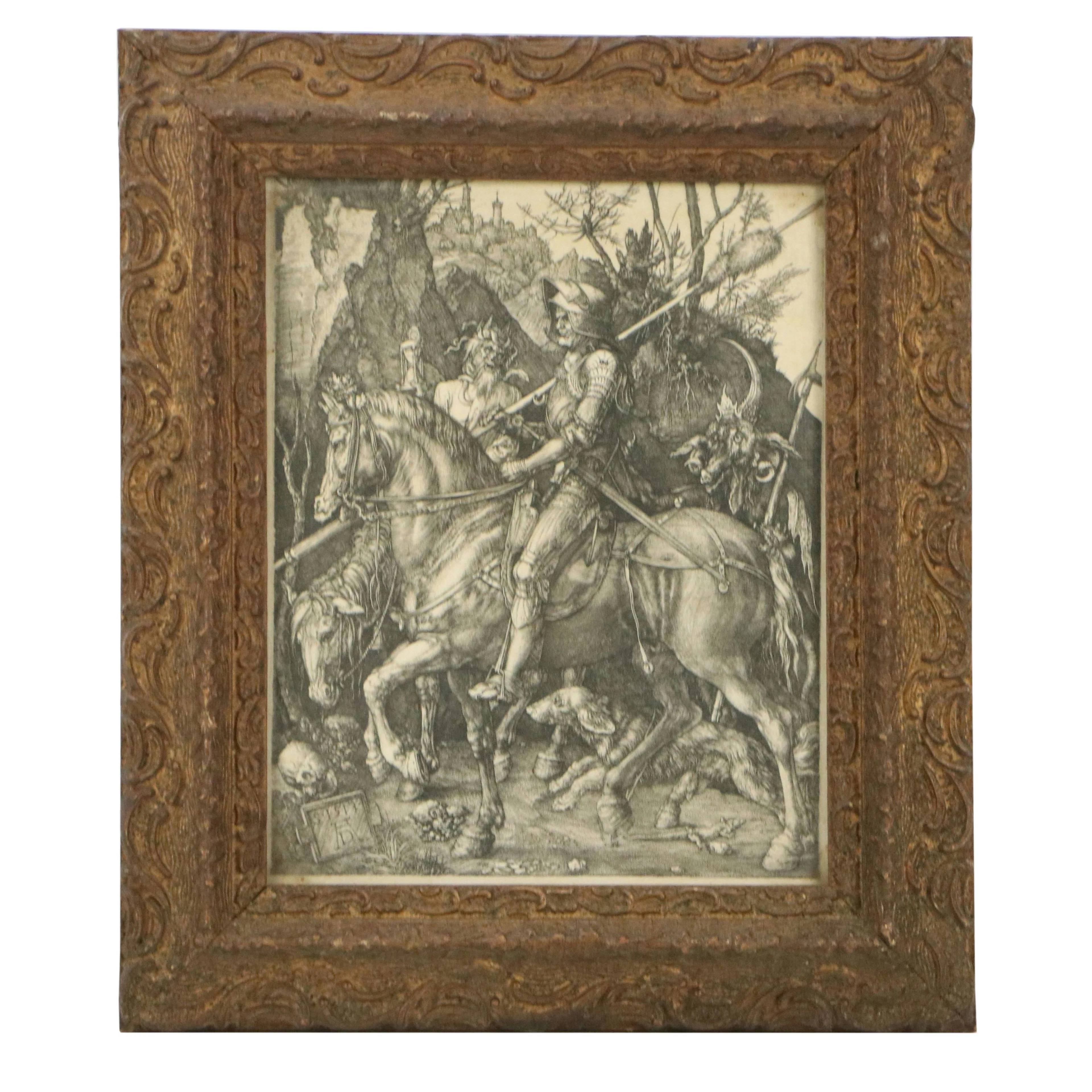 Engraving After Albrecht Durer "Knight Death and the Devil"