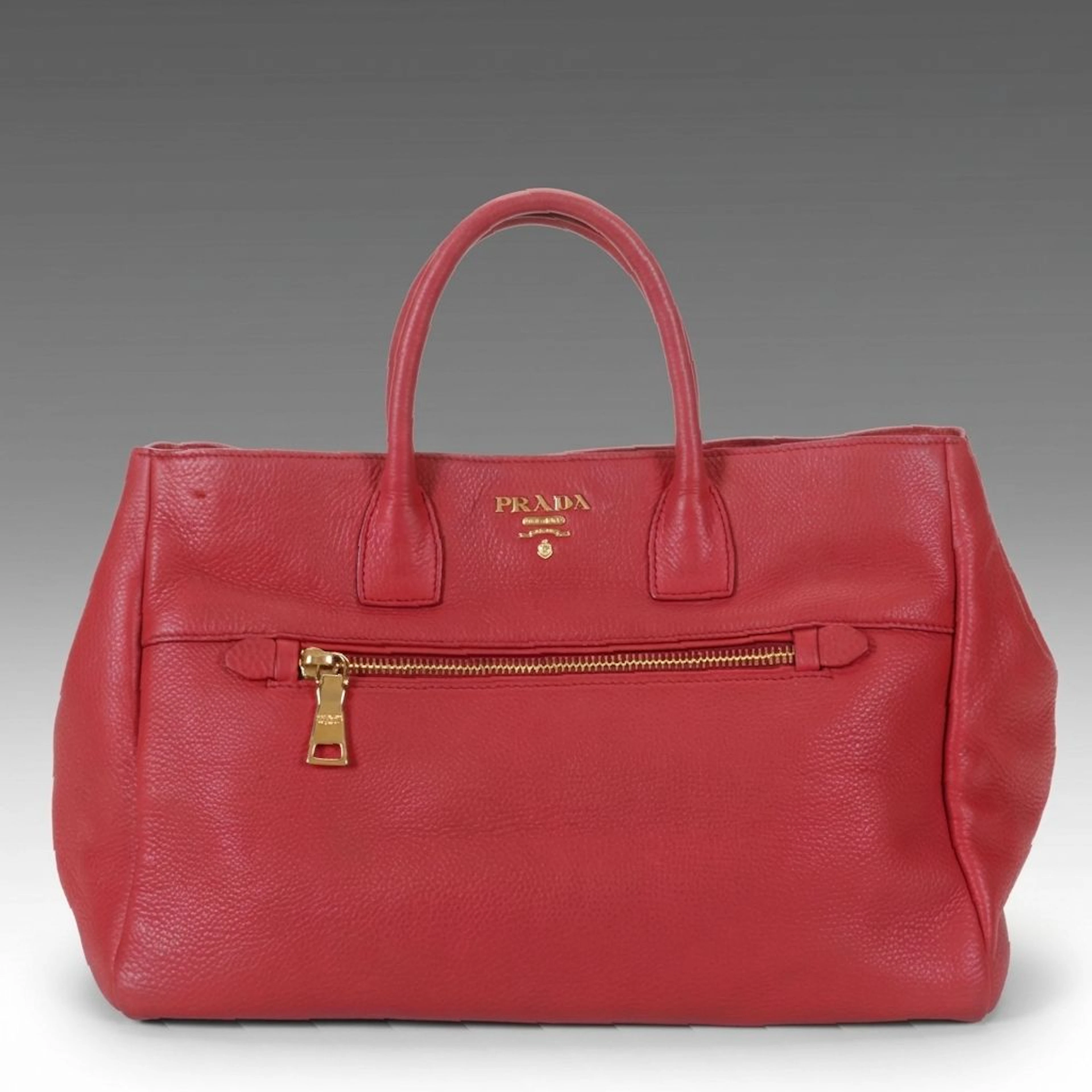 Prada Tote Bag in Red Vitello Daino Leather