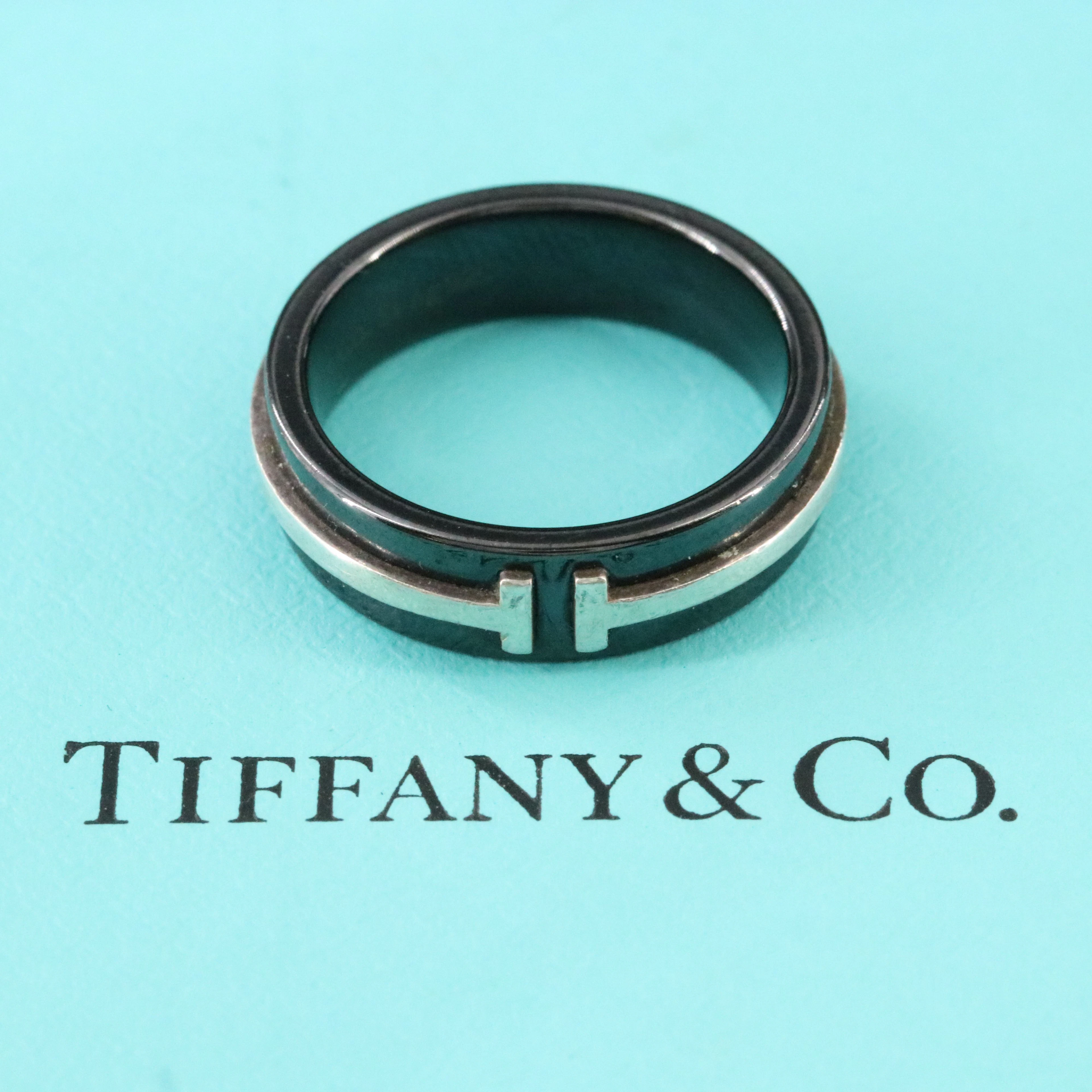 Tiffany & Co. T Sterling and Titanium Ring