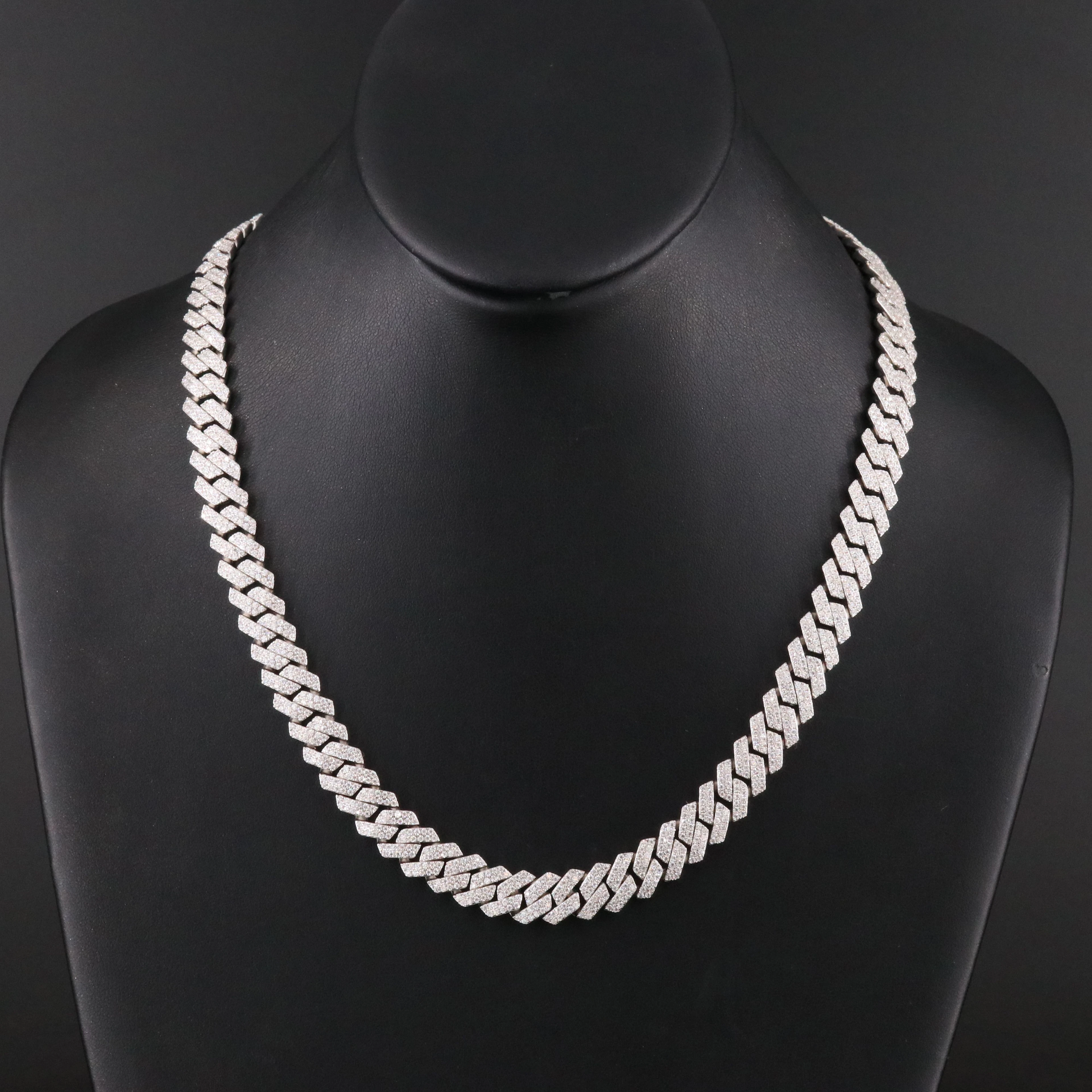Sterling Moissanite Curb Link Necklace