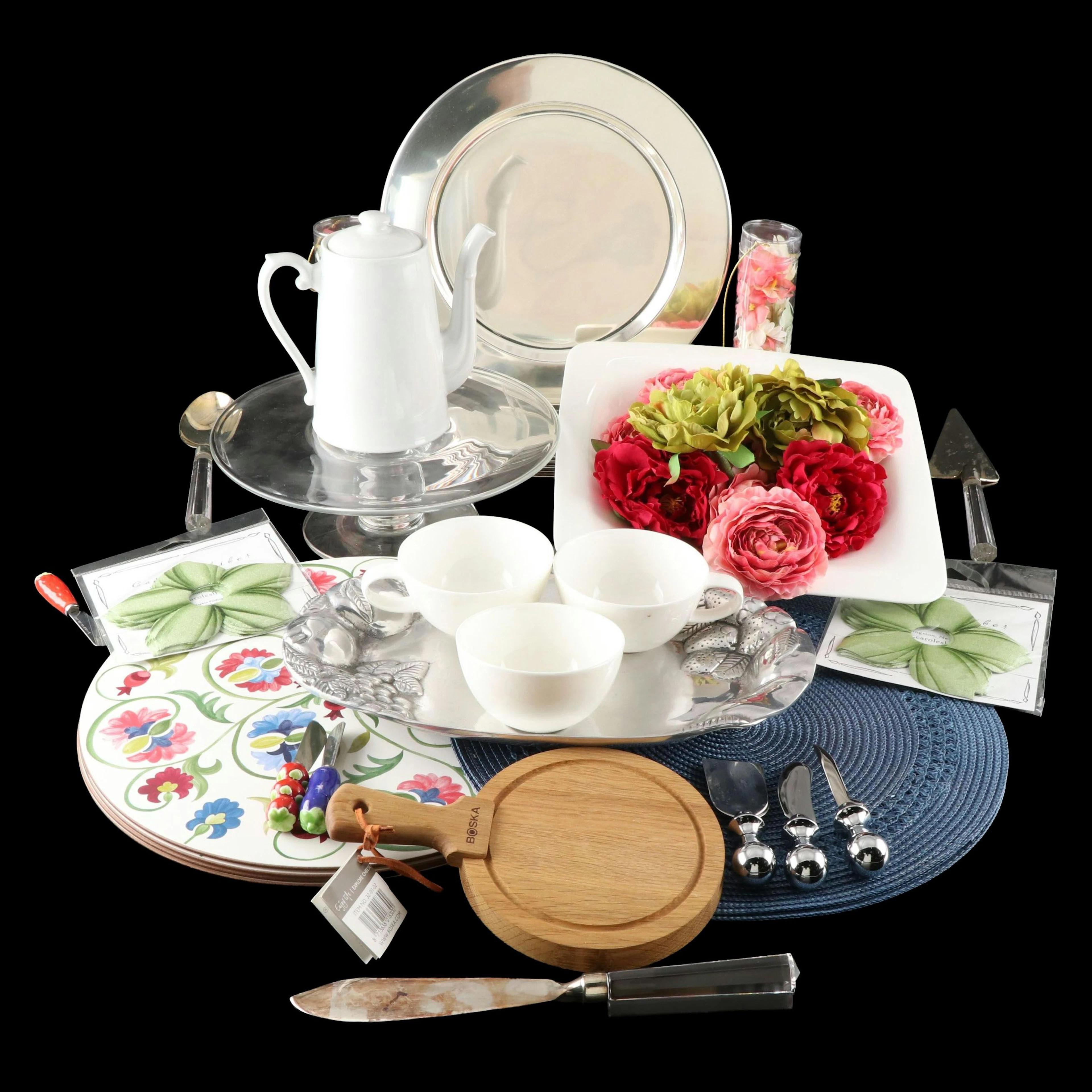 Richard Ginori Centerpiece Bowl with More Floral and Contemporary Tableware